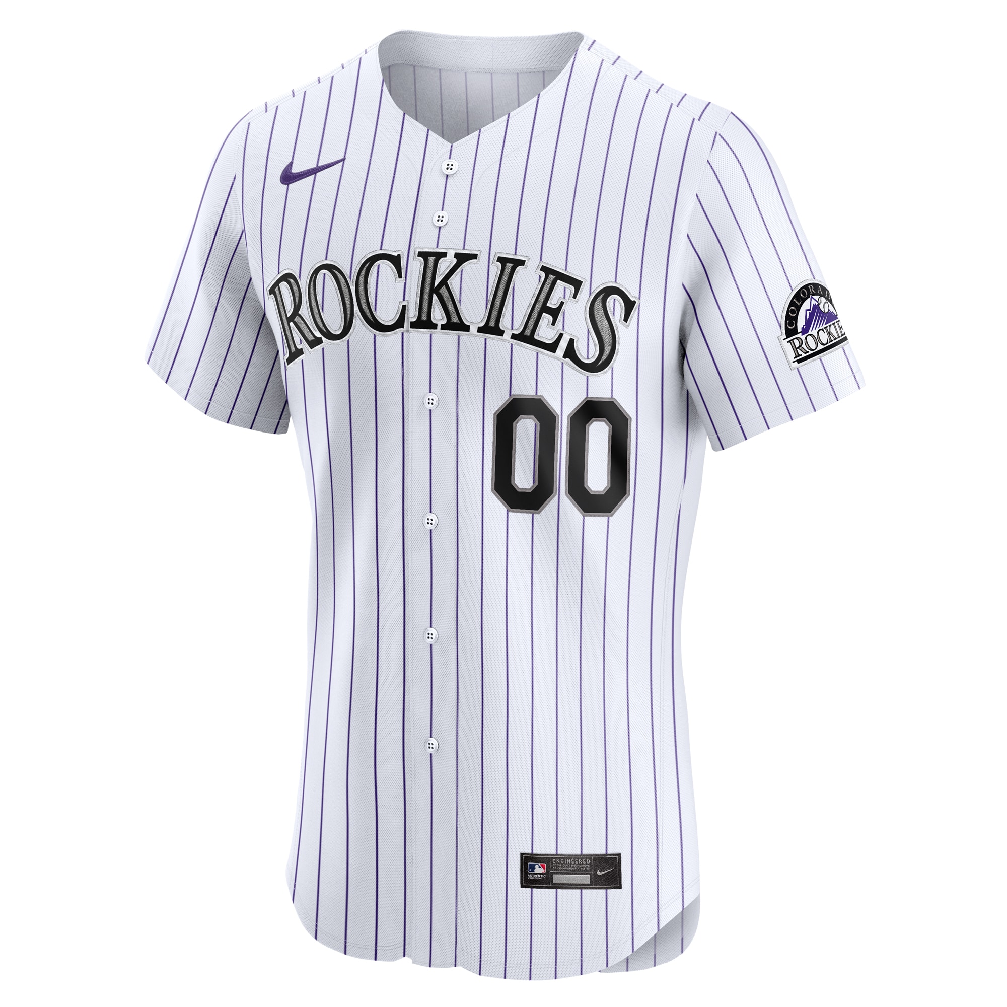 Alternative view of Colorado Rockies Home Elite Custom Baseball Jersey - White