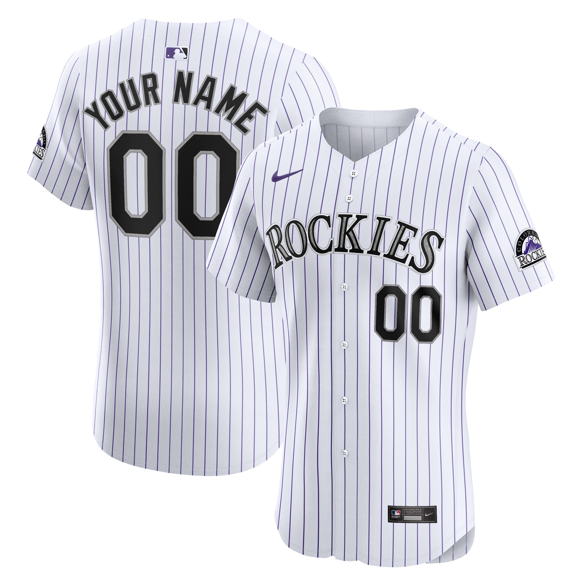 Colorado Rockies Home Elite Custom Baseball Jersey - White