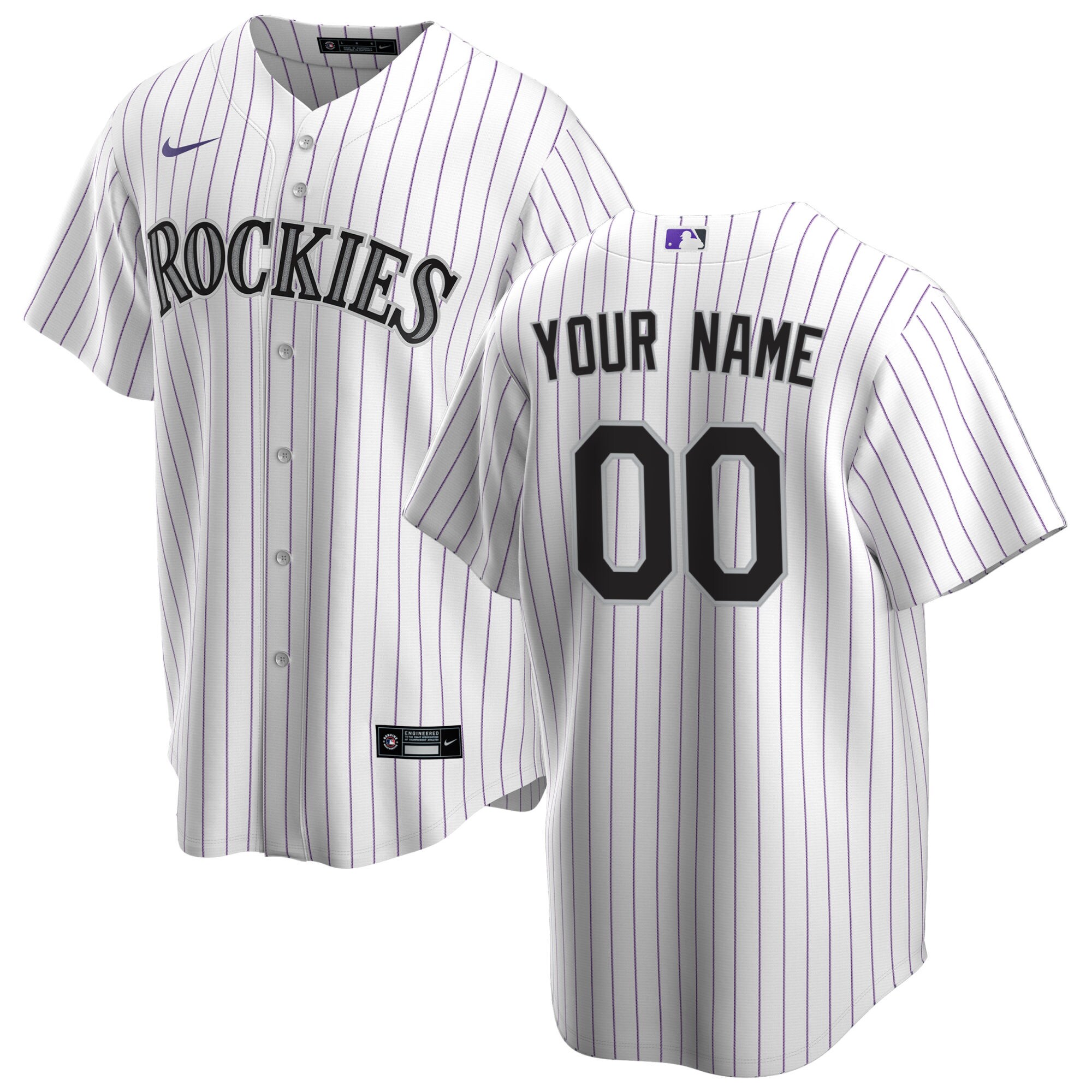 Colorado Rockies Home Replica Custom Baseball Jersey - White