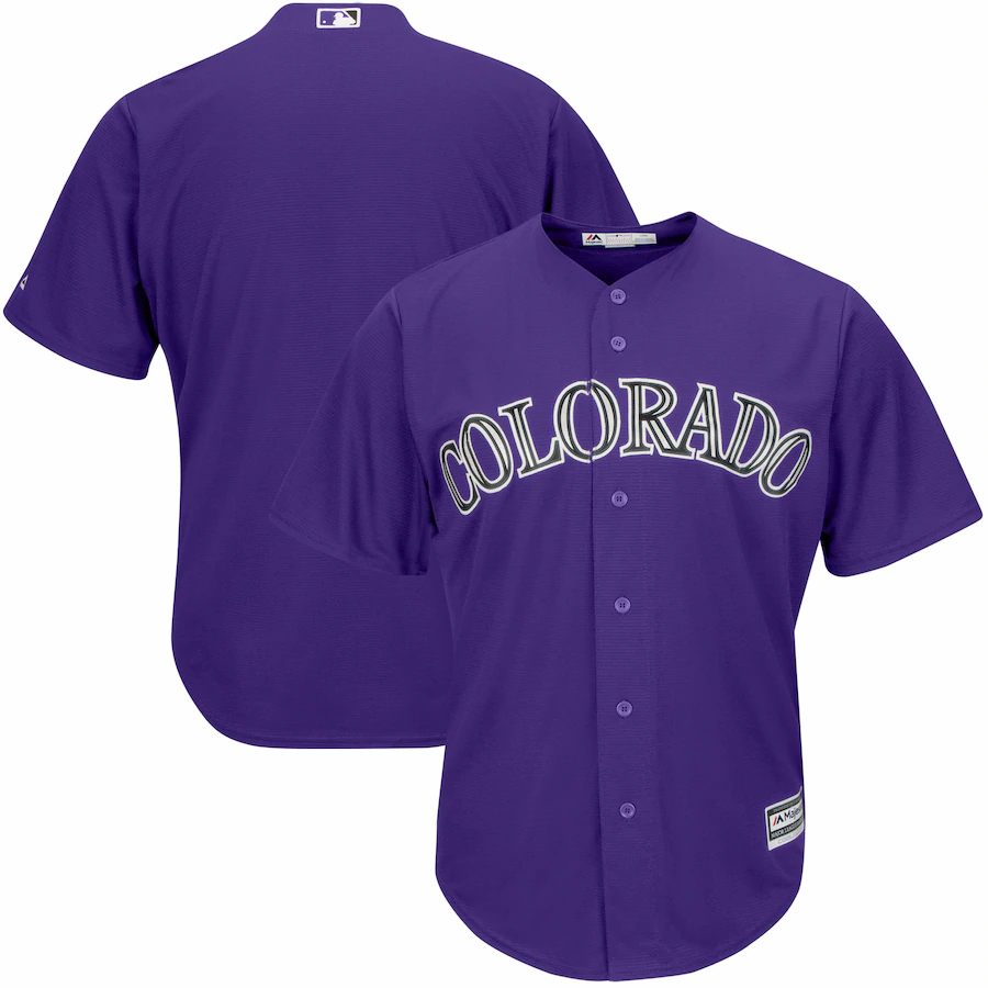 Colorado Rockies Majestic Alternate Official Cool Base Team Replica Baseball Jersey - Purple