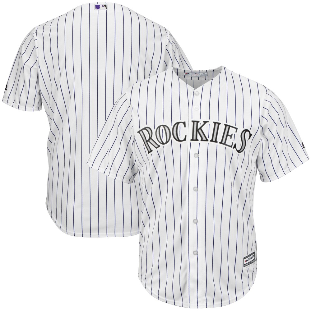 Colorado Rockies Majestic Big & Tall Cool Base Team Baseball Jersey - White/purple