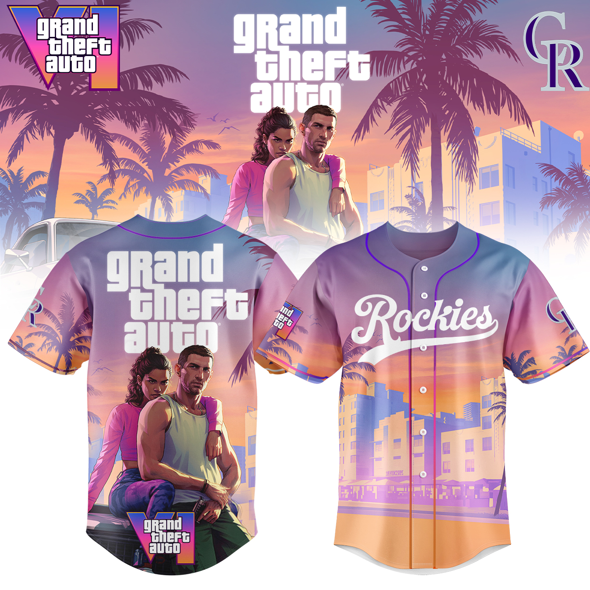 Colorado Rockies Mlb X Grand Theft Auto Baseball Jersey