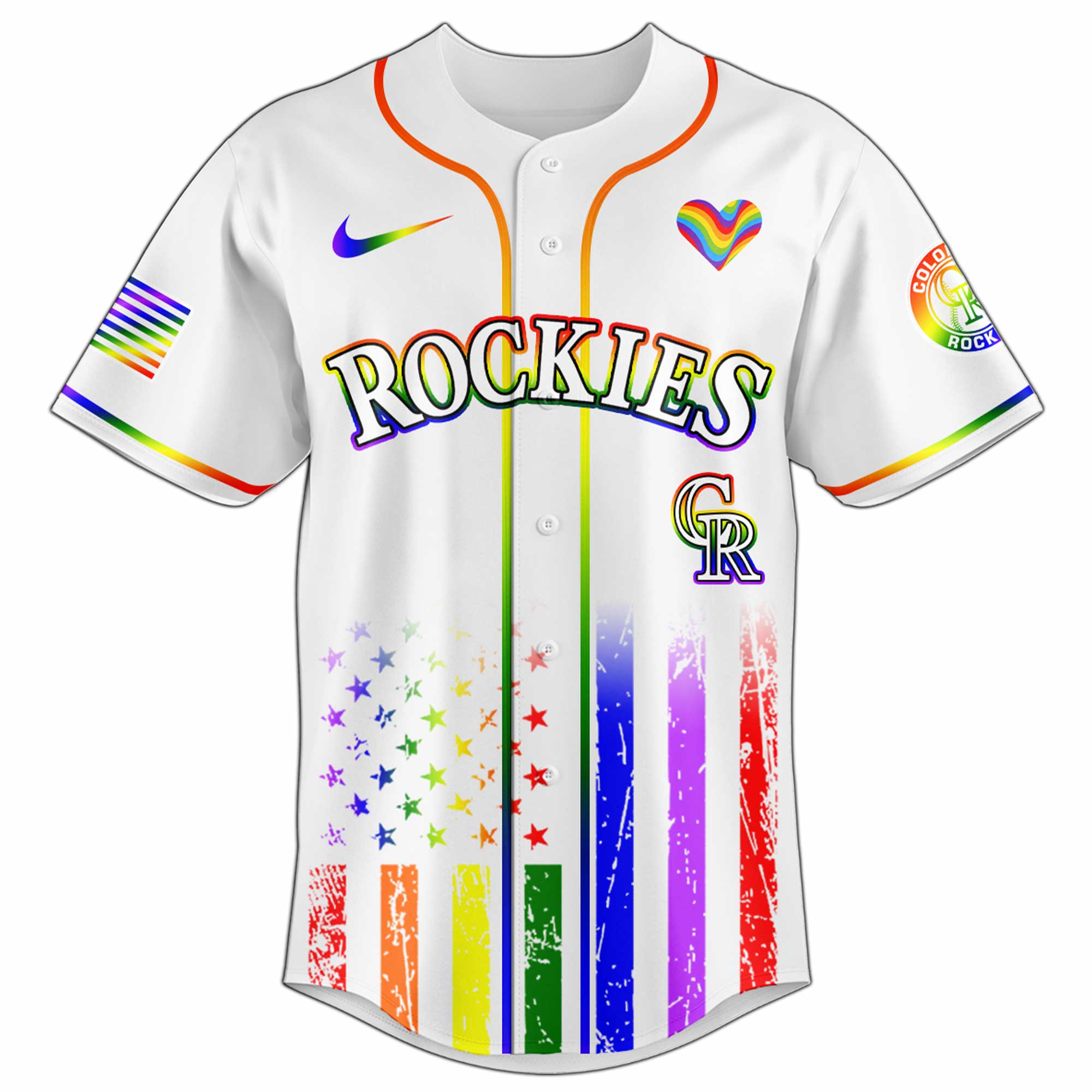 Alternative view of Colorado Rockies Mlb X Happy Pride Month Limited Edition Jersey 2025
