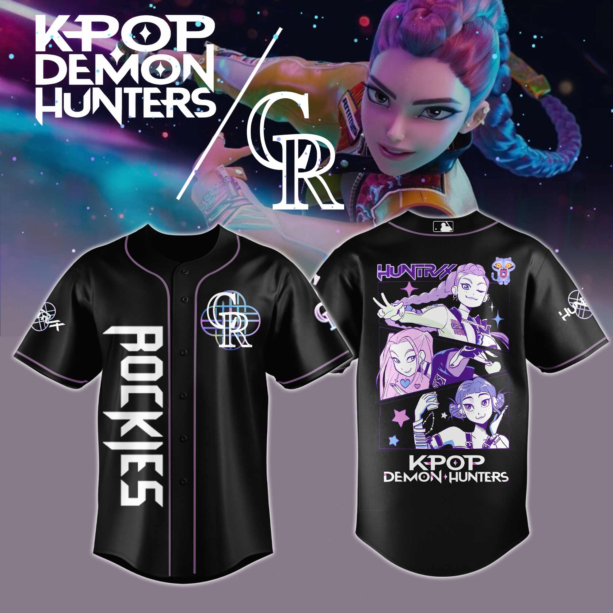 Colorado Rockies Mlb X Kpop Demon Hunters Baseball Jersey