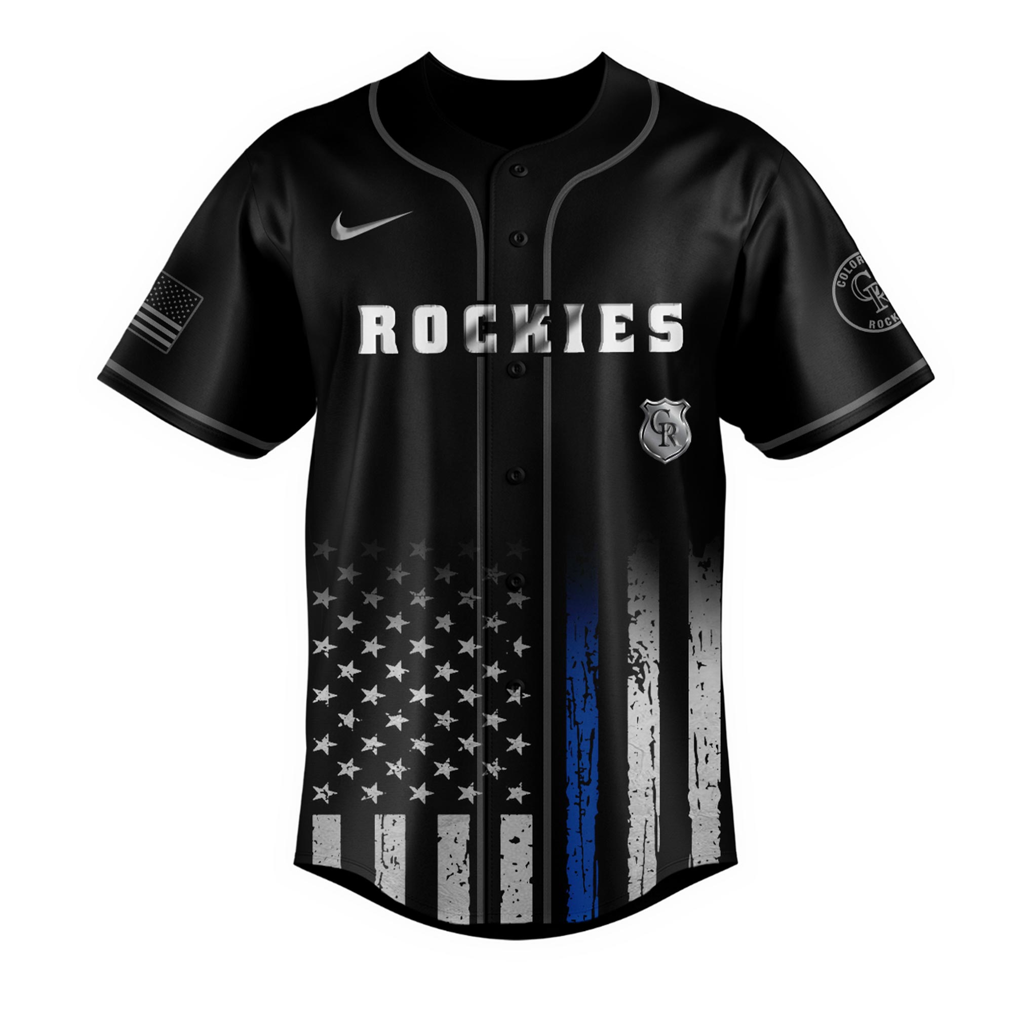 Alternative view of Colorado Rockies Mlb X Law Enforcement Night Edition Jersey 2025