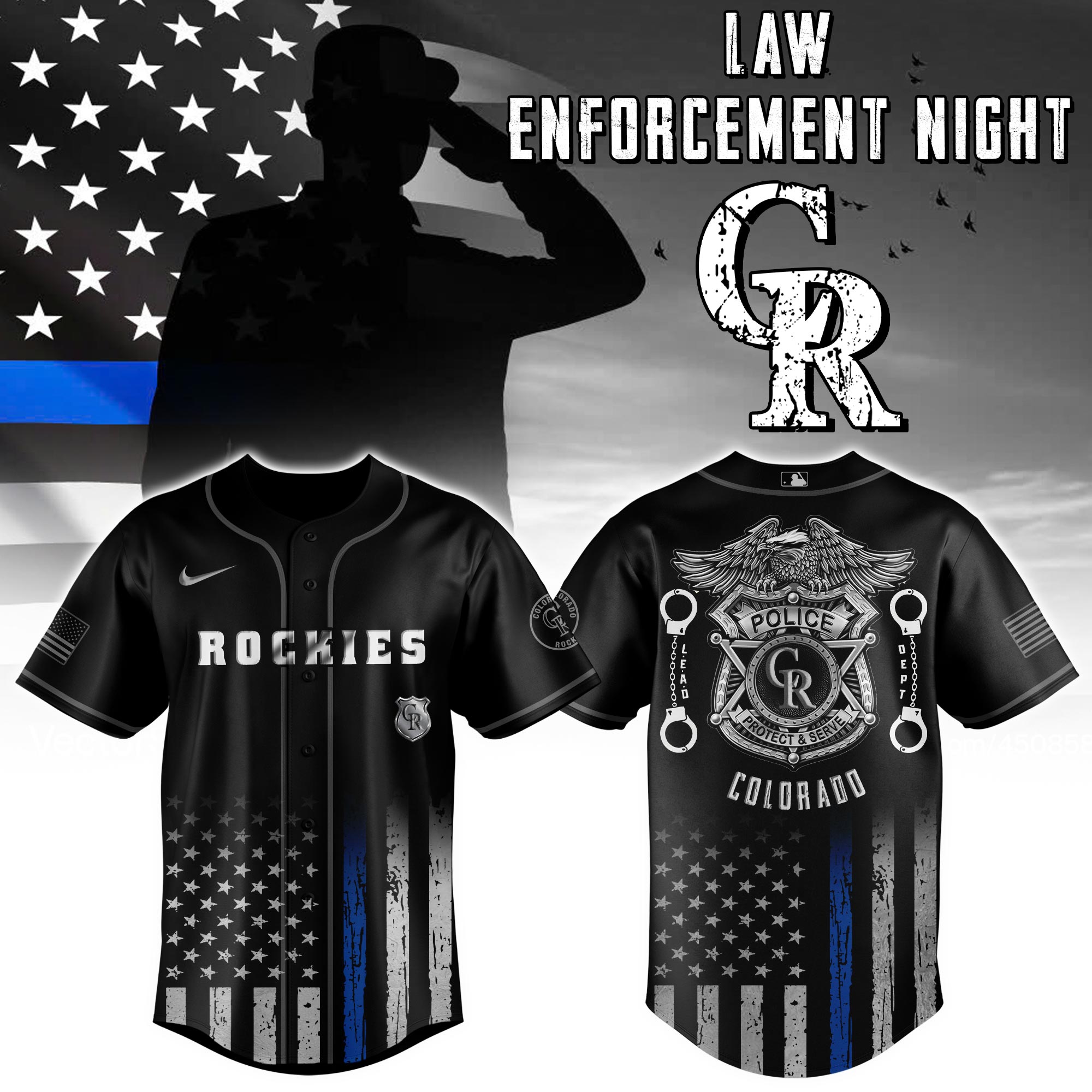 Colorado Rockies Mlb X Law Enforcement Night Edition Jersey 2025