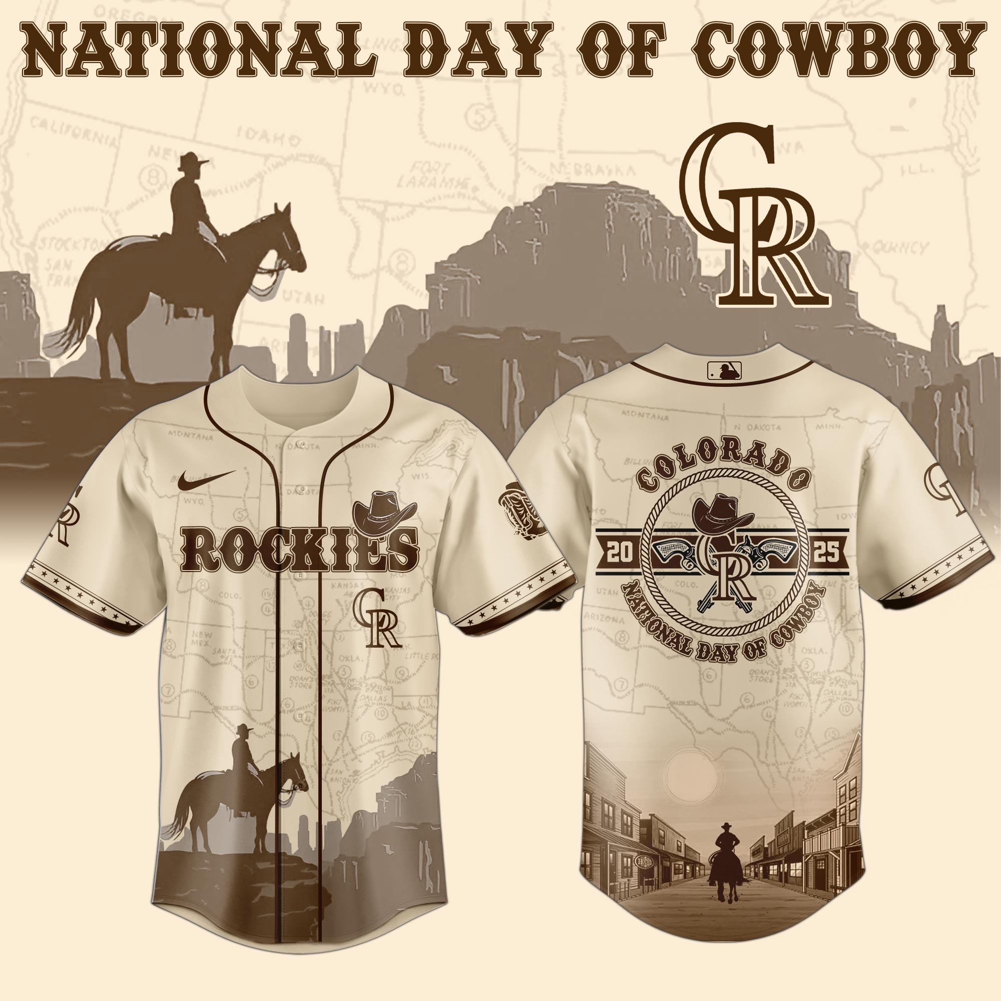 Colorado Rockies Mlb X National Day Of Cowboy Baseball Jersey