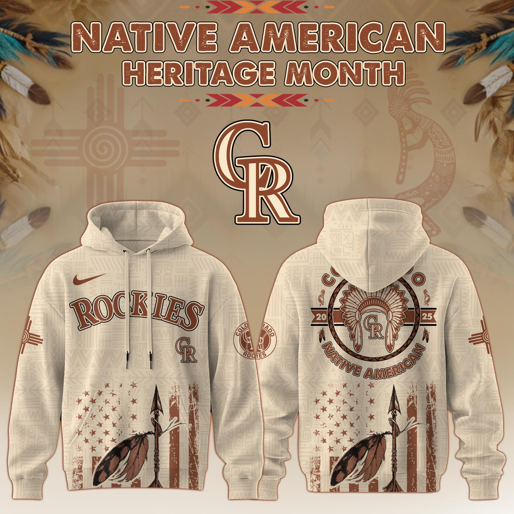 Colorado Rockies Mlb X Native American Heritage Month Mlb Collaboration Custom Hoodie