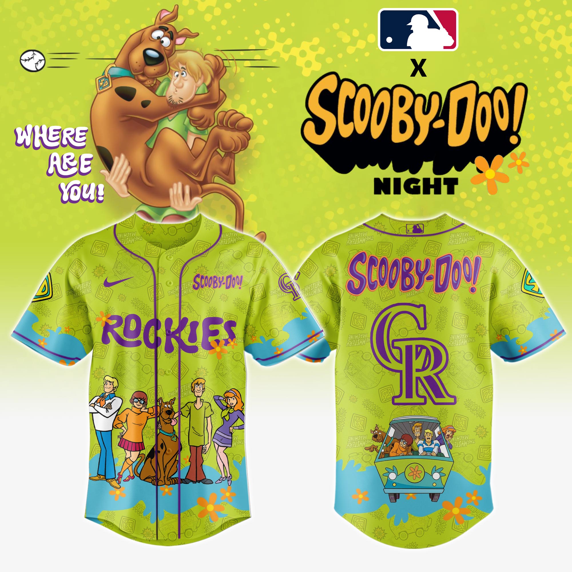 Colorado Rockies Mlb X Scooby Doo Baseball Jersey