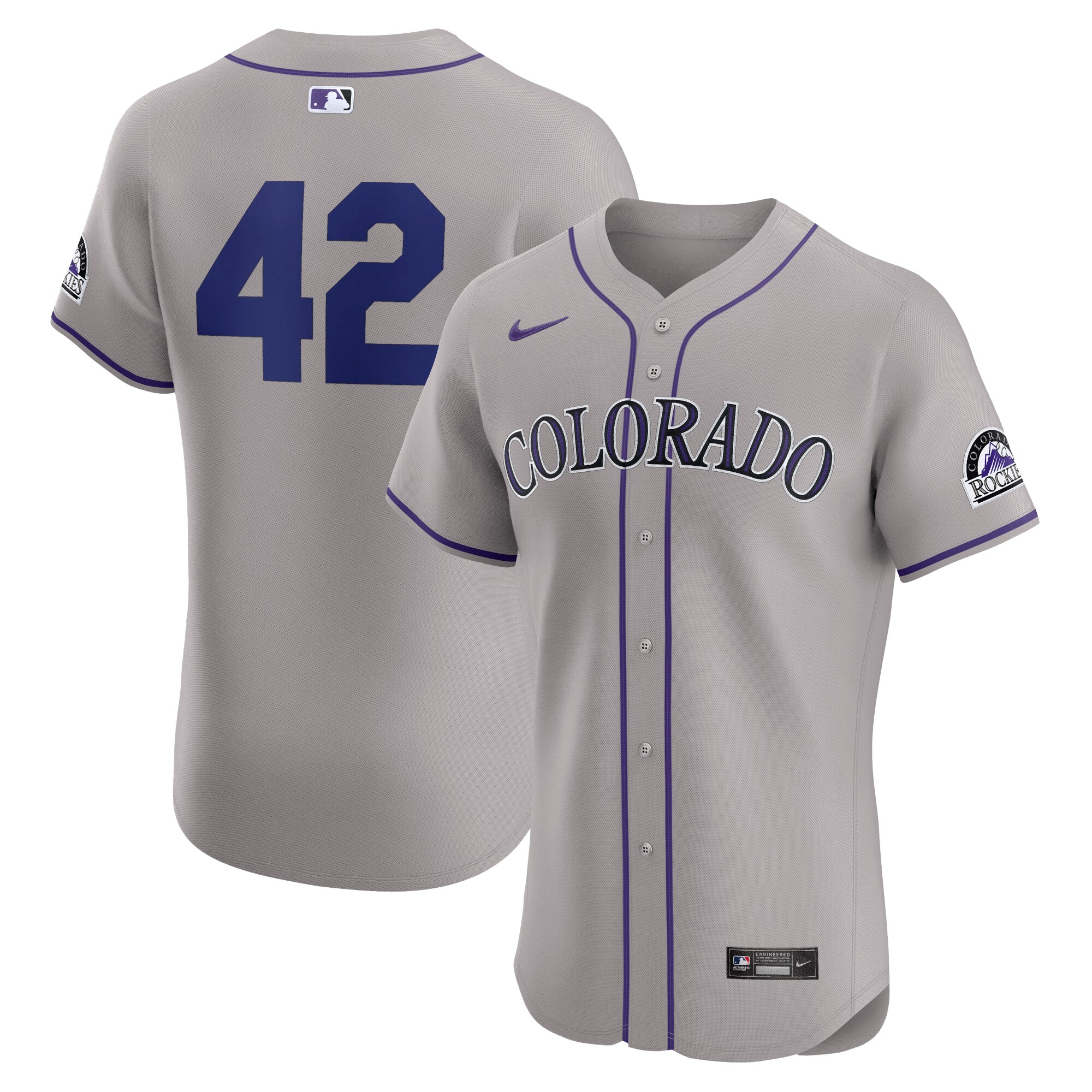 Colorado Rockies Road 2024 Jackie Robinson Day Elite Baseball Jersey - Gray