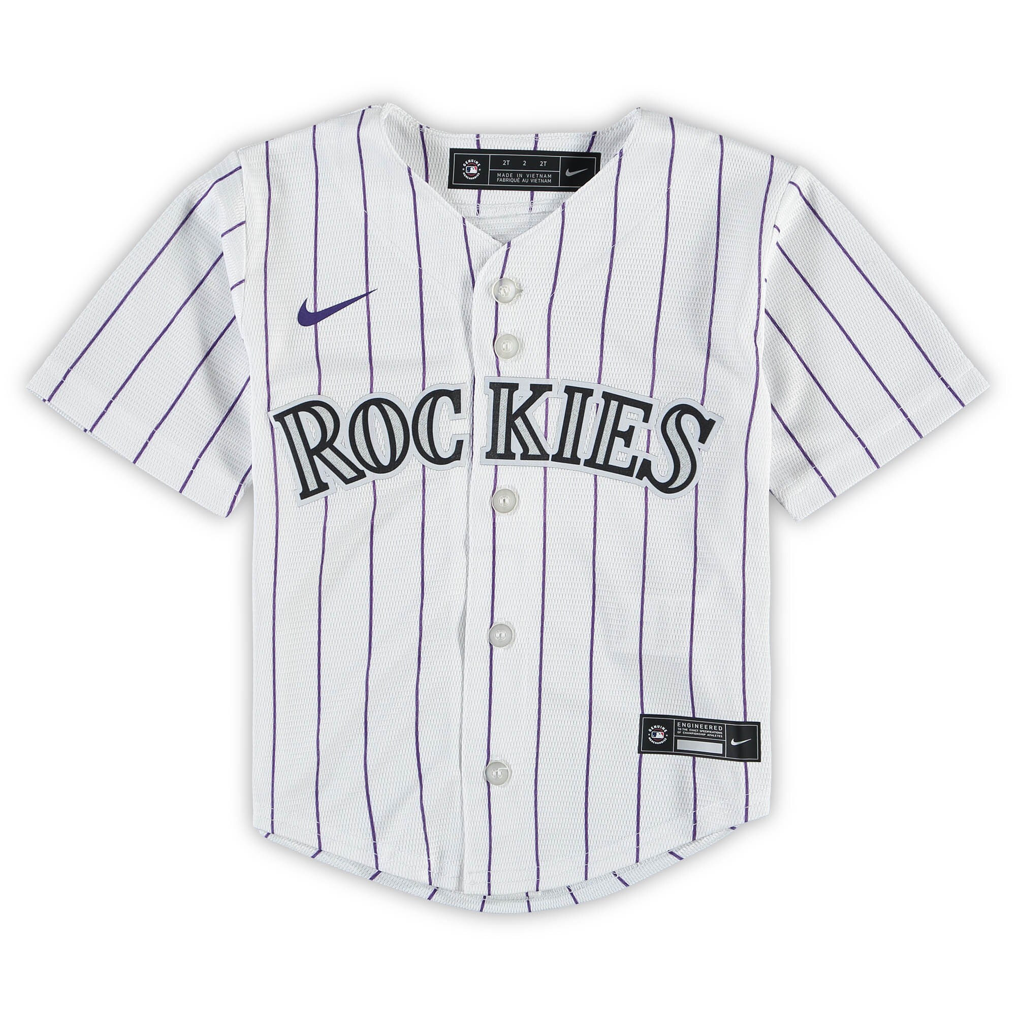 Alternative view of Colorado Rockies Toddler Replica Team Baseball Jersey - White