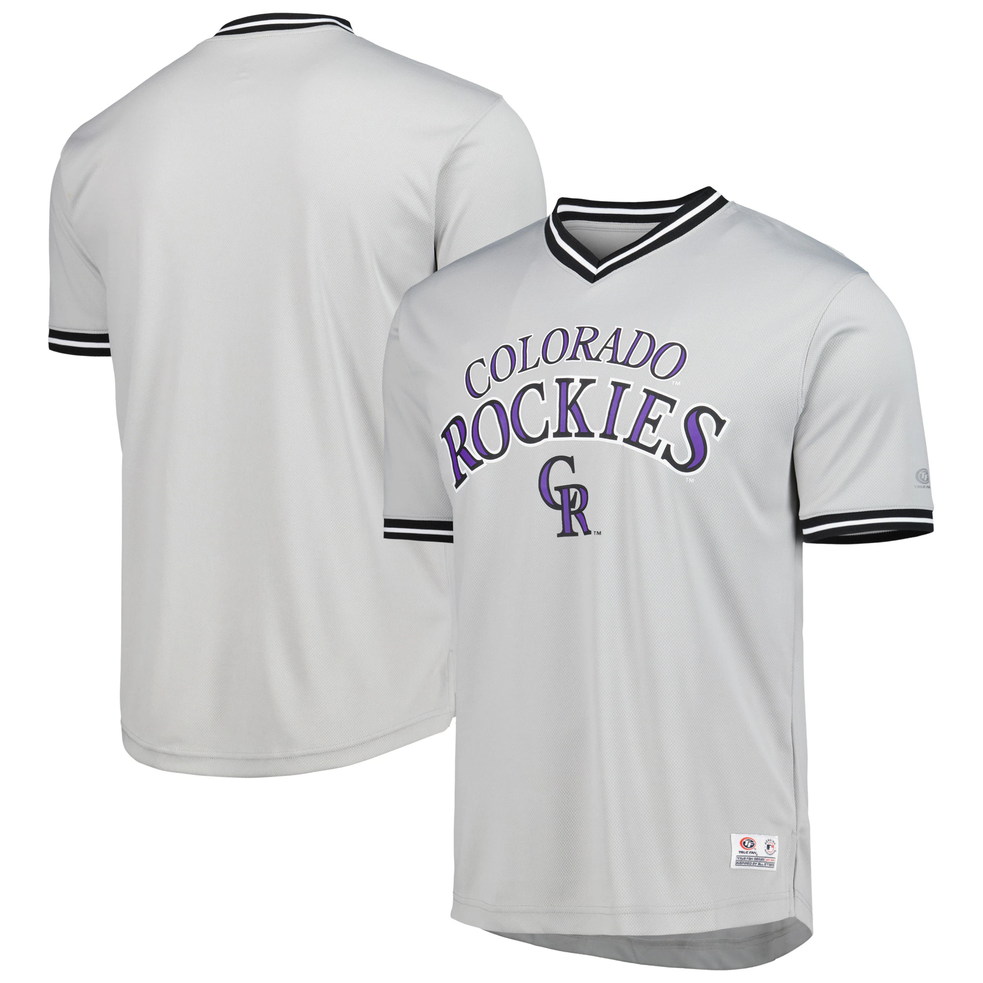 Colorado Rockies V-neck Baseball Jersey - Gray