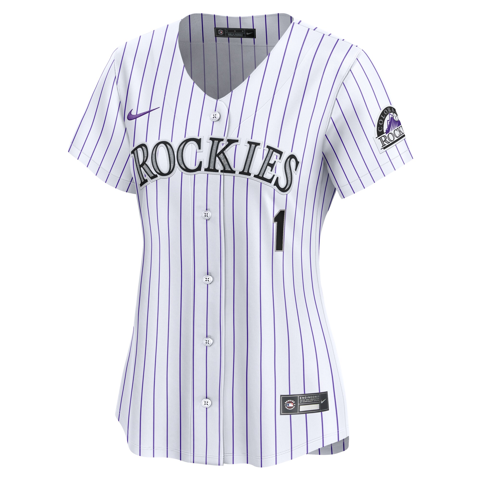 Alternative view of Colorado Rockies Women's #1 Mom Home Limited Baseball Jersey - White