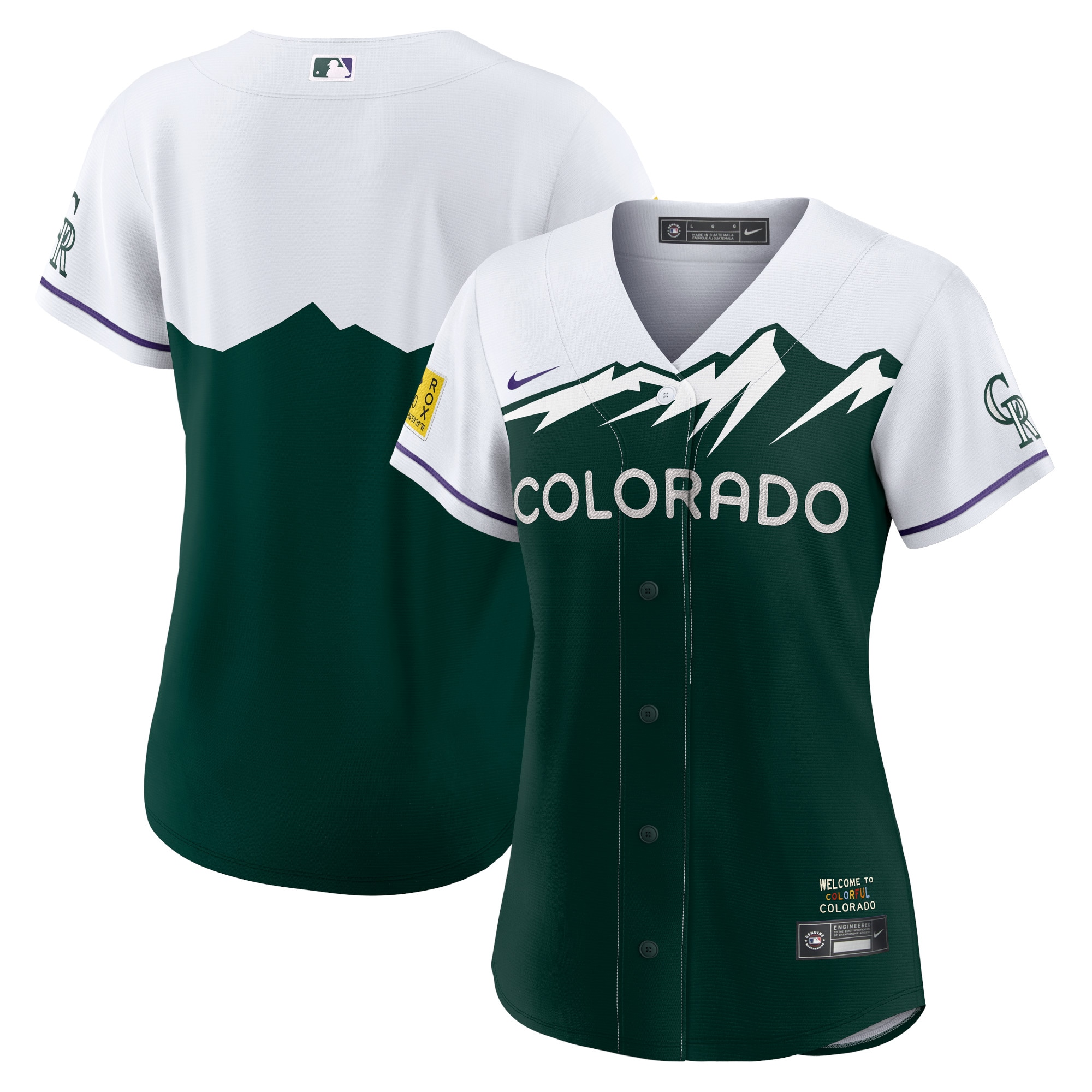 Colorado Rockies Women's 2022 City Connect Replica Team Baseball Jersey - Green