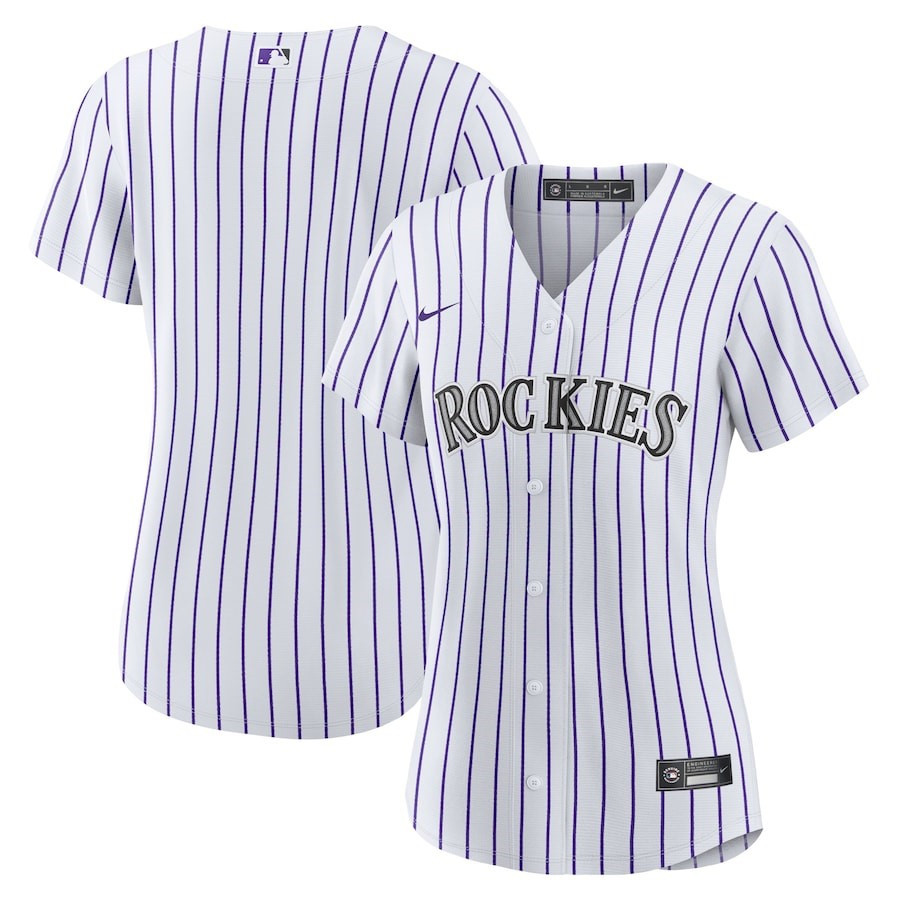Colorado Rockies Women's Home Blank Baseball Jersey - White