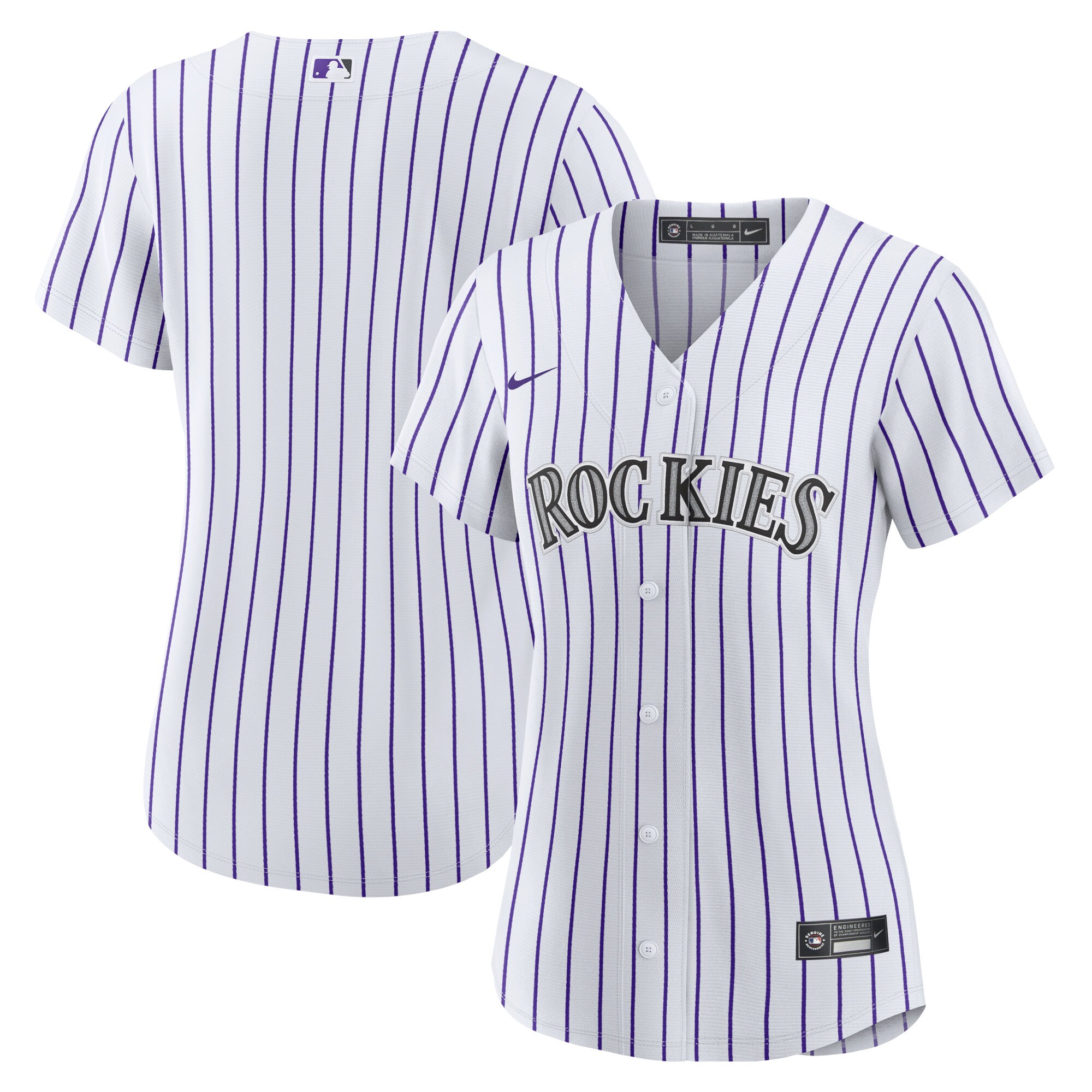 Alternative view of Colorado Rockies Women’s Home Blank Replica Baseball Jersey – White