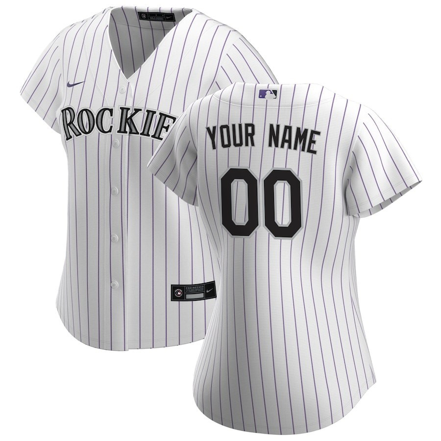 Colorado Rockies Women's Home Custom Baseball Jersey - White