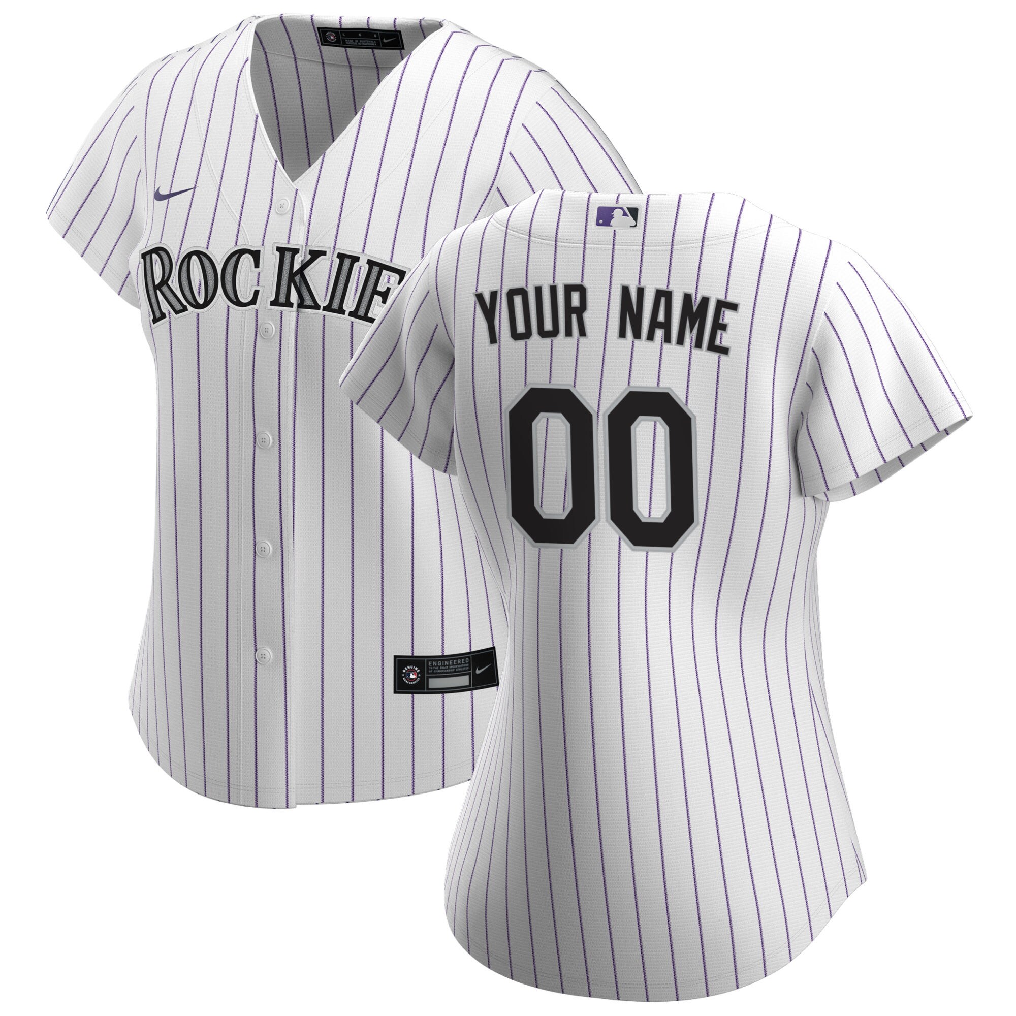 Colorado Rockies Women's Home Replica Custom Baseball Jersey - White