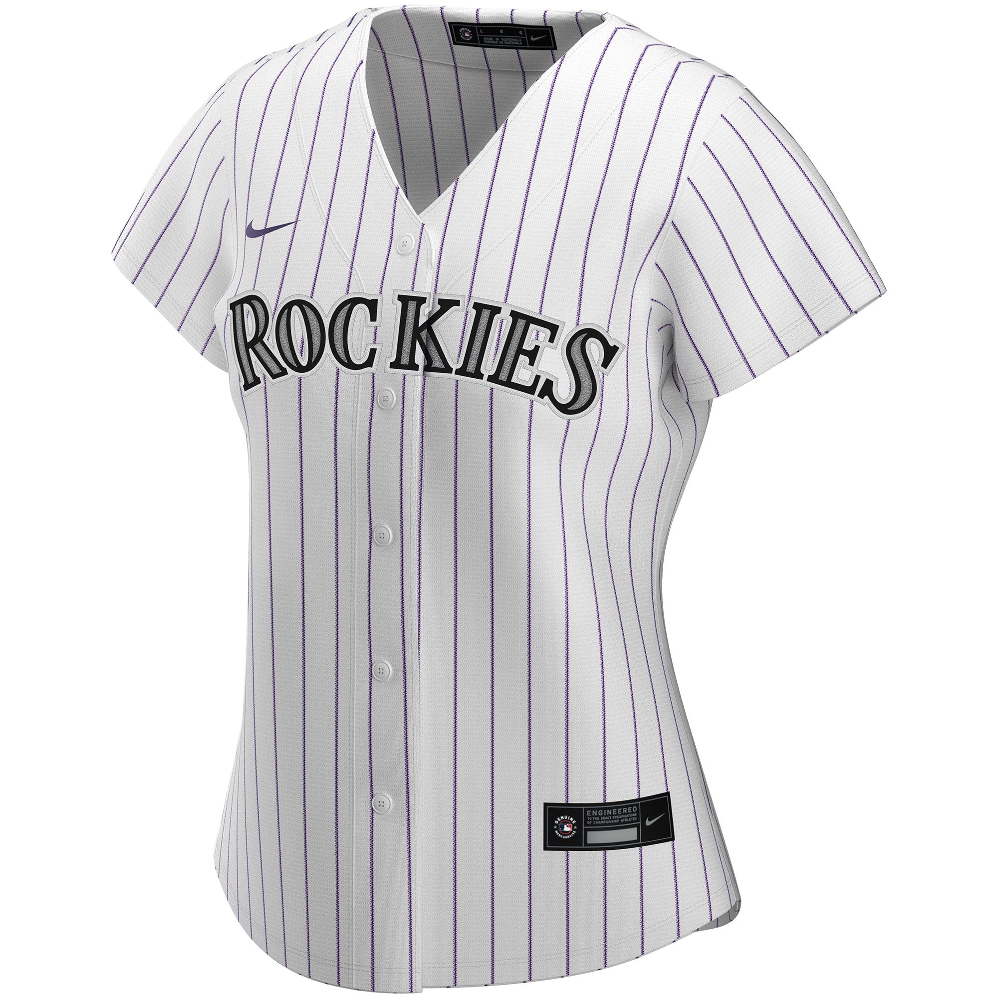 Alternative view of Colorado Rockies Women's Home Replica Custom Baseball Jersey - White