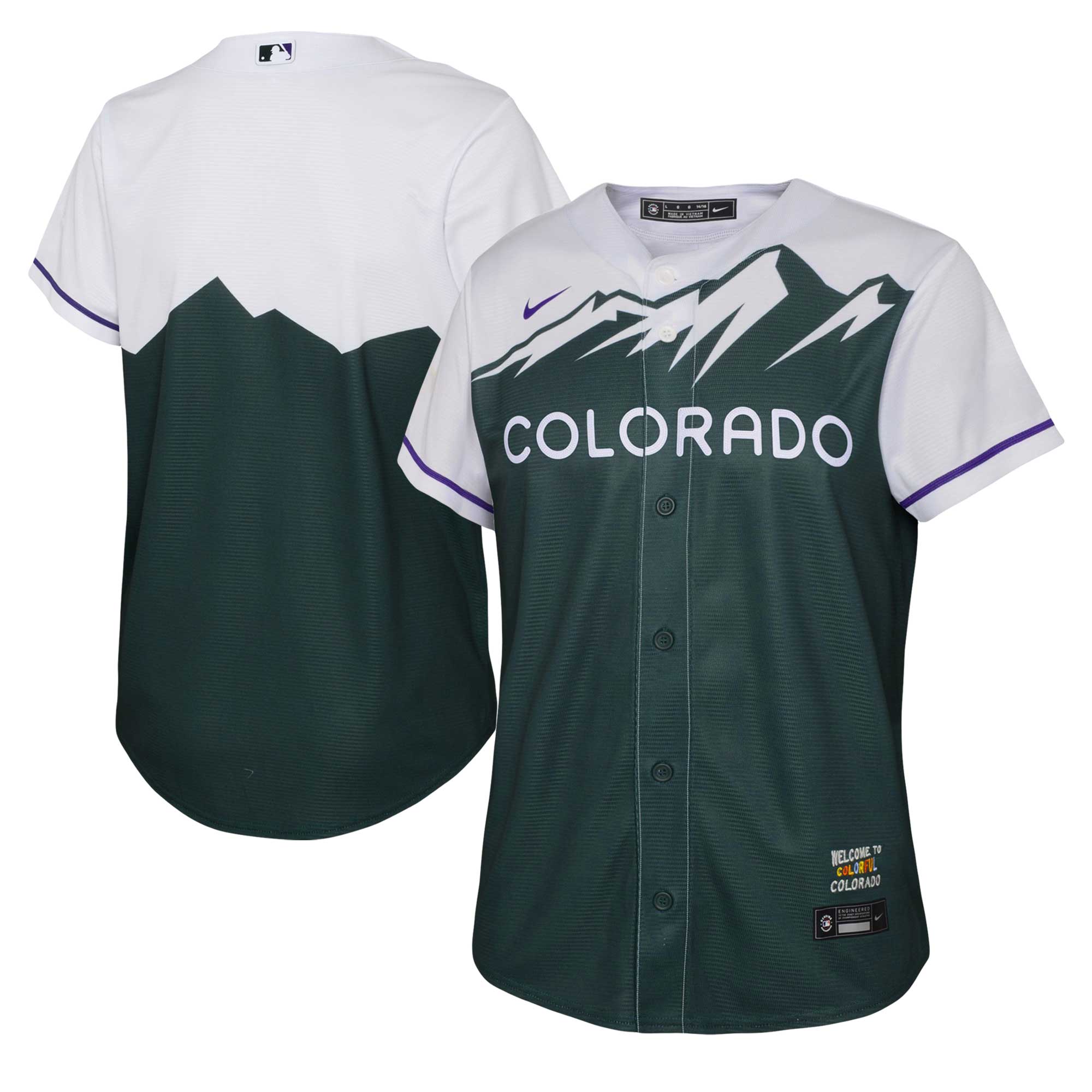 Colorado Rockies Youth City Connect Replica Team Baseball Jersey - Green