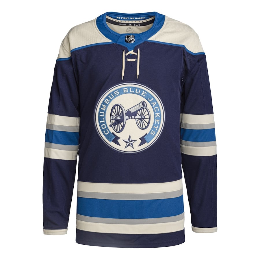 Alternative view of Columbus Blue Jackets Alternate Primegreen Men Jersey - Navy - JS882 