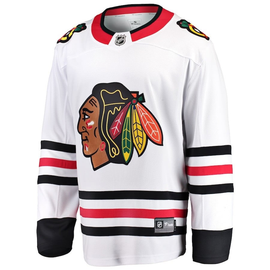 Alternative view of Connor Bedard #98 Chicago Blackhawks 2023 Draft Away Men Hockey Jersey - White - JS917 