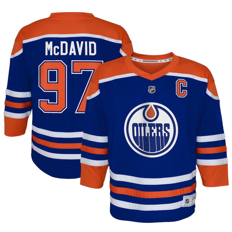Connor McDavid 97 Edmonton Oilers Home Hockey Jersey - Youth - JS780 