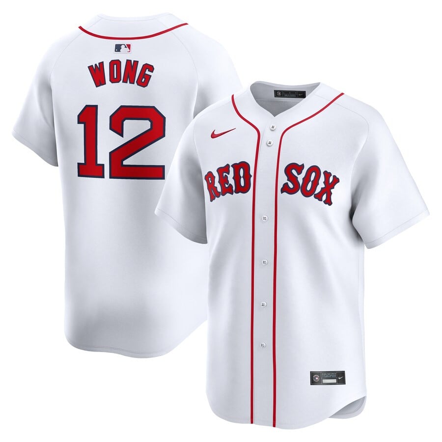 Connor Wong 12 Boston Red Sox Home Limited Men Baseball Jersey - White