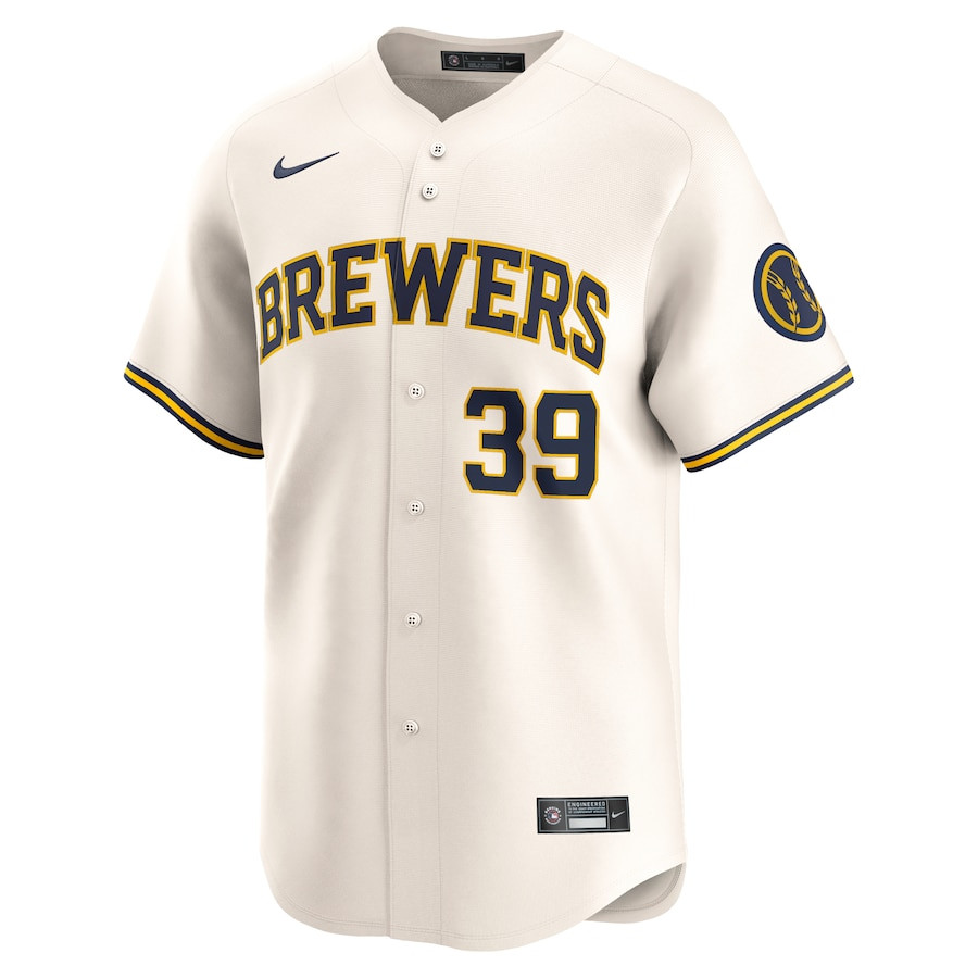 Alternative view of Corbin Burnes 39 Milwaukee Brewers Home Limited Player Men Jersey - Cream 
