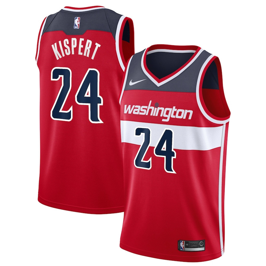 Corey Kispert 24 Washington Wizards Unisex Swingman Basketball Jersey - Icon Edition - Red - JS996 