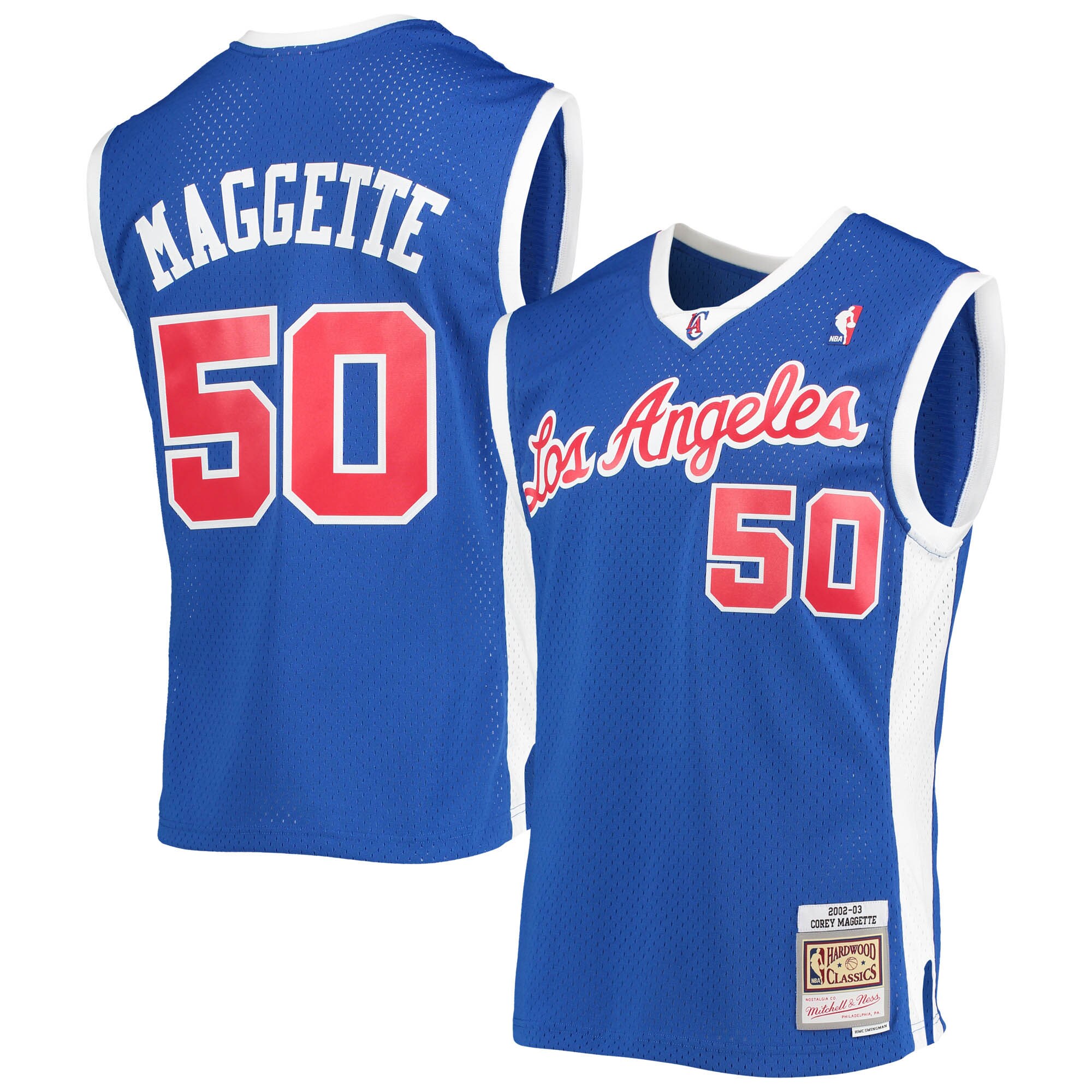Corey Maggette La Clippers Mitchell & Ness 2001/02 Hardwood Classics Swingman Basketball Jersey - Royal