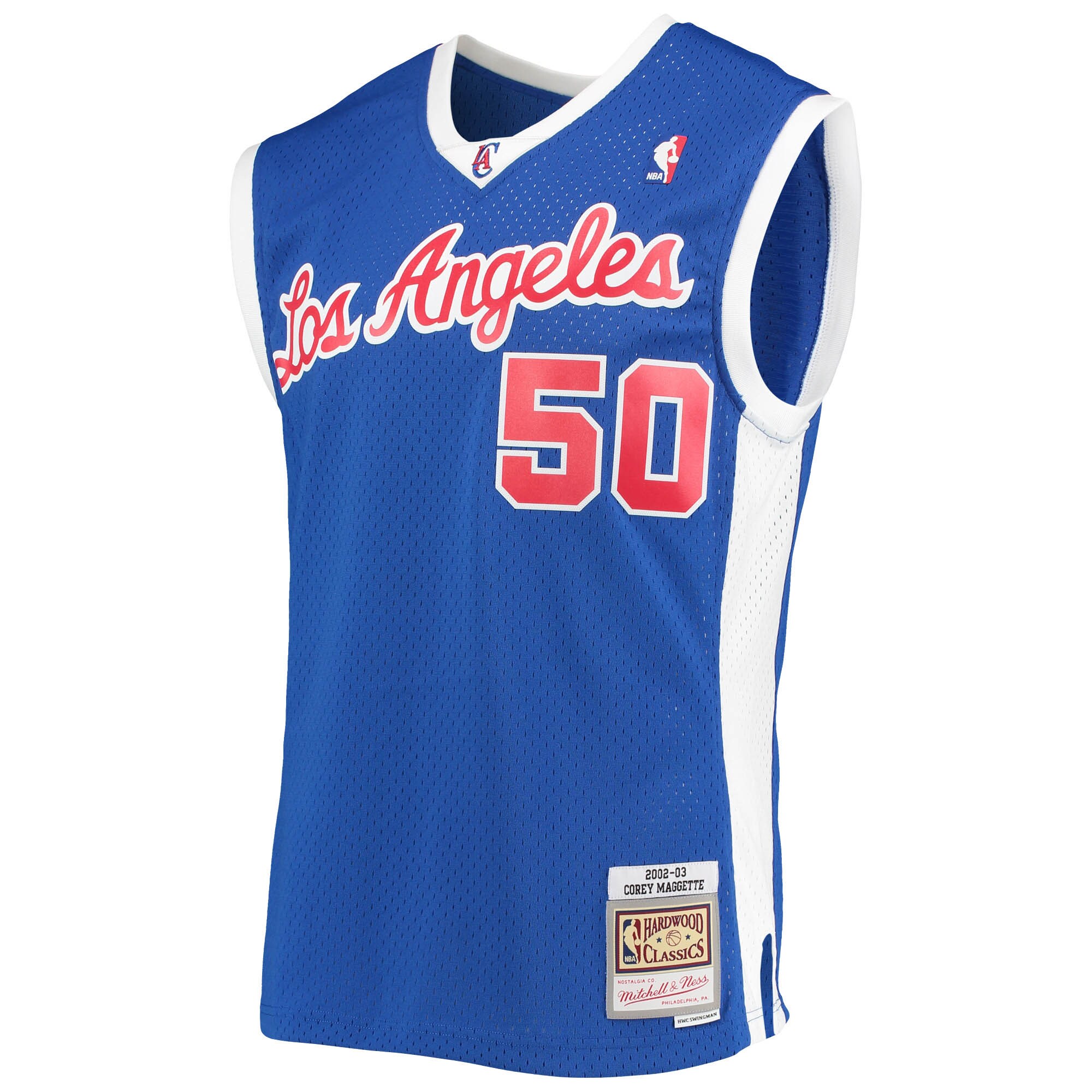 Alternative view of Corey Maggette La Clippers Mitchell & Ness 2001/02 Hardwood Classics Swingman Basketball Jersey - Royal