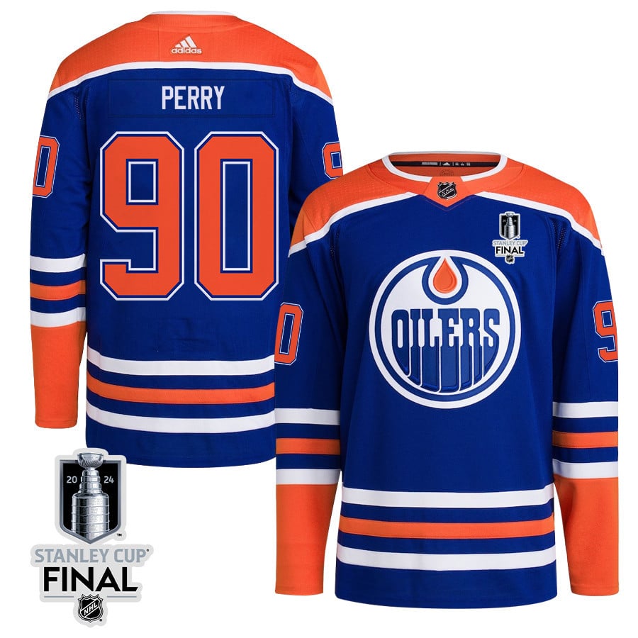 Corey Perry 90 Edmonton Oilers 2024 STANLEY CUP Final Home Primegreen Hockey Jersey - Men, Royal - JS953 