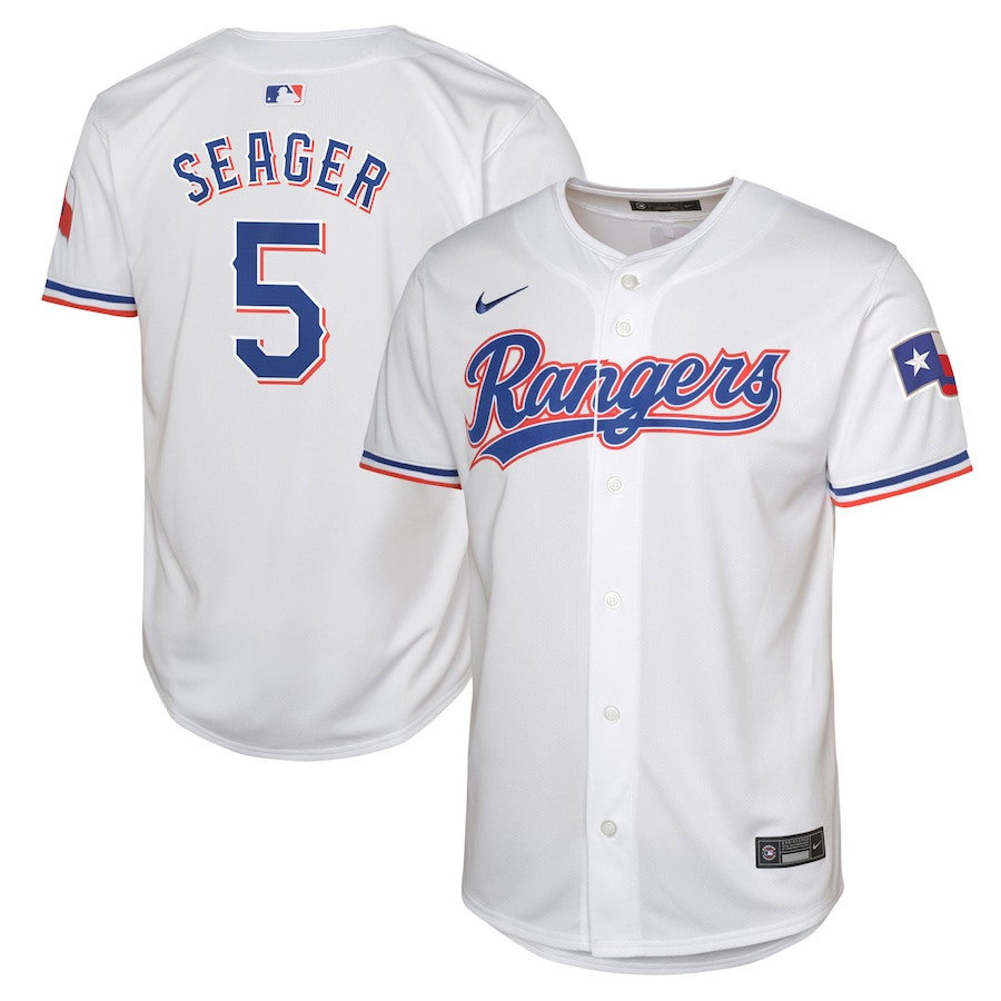 Corey Seager 5 Texas Rangers Home Limited Player YOUTH Jersey - White - JS591 