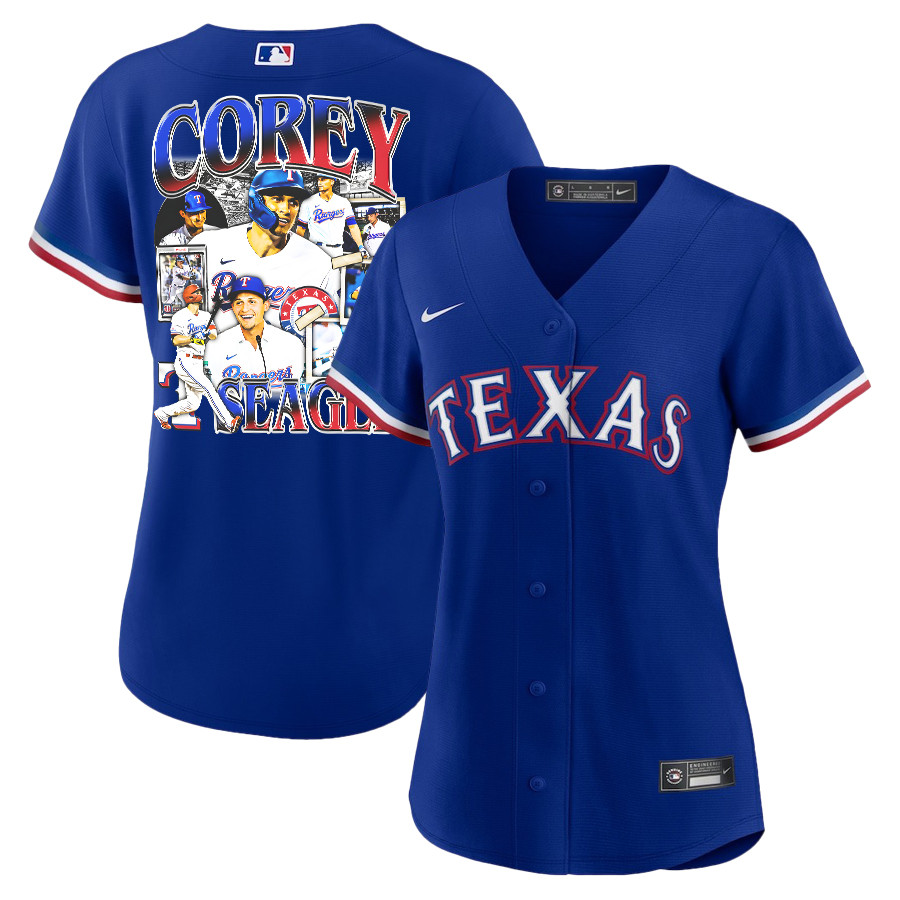 Corey Seager 5 Texas Rangers Journey 2023 Alternate Player Women Baseball Jersey - Royal - JS785 