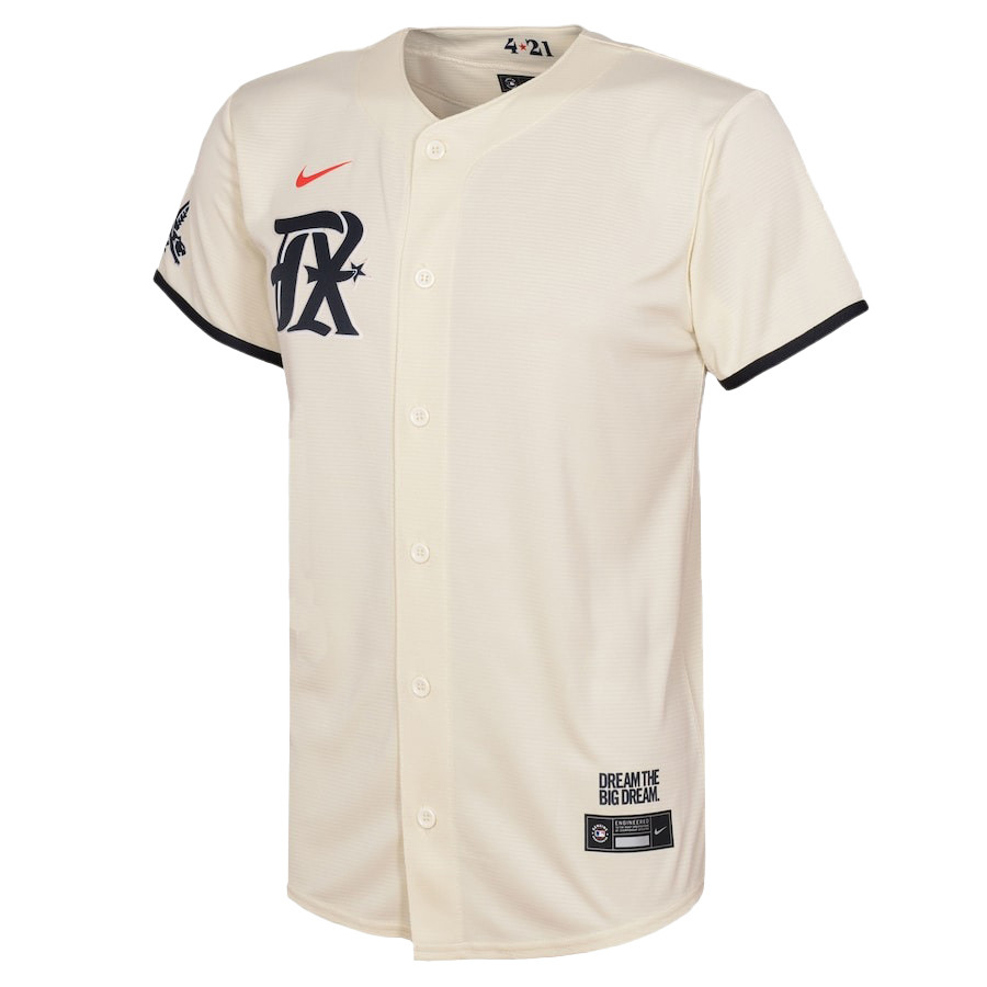 Alternative view of Corey Seager 5 Texas Rangers Journey 2023 City Connect Player YOUTH Baseball Jersey - Cream - JS185 