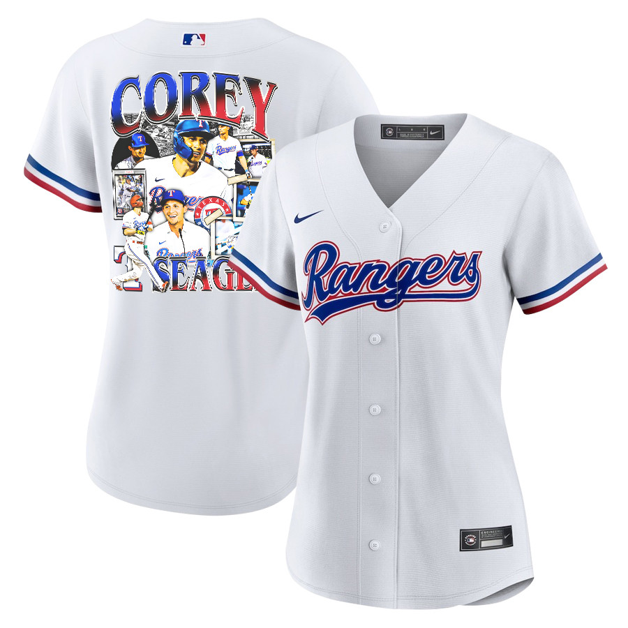 Corey Seager 5 Texas Rangers Journey 2023 Home Player Women Baseball Jersey - White - JS796 