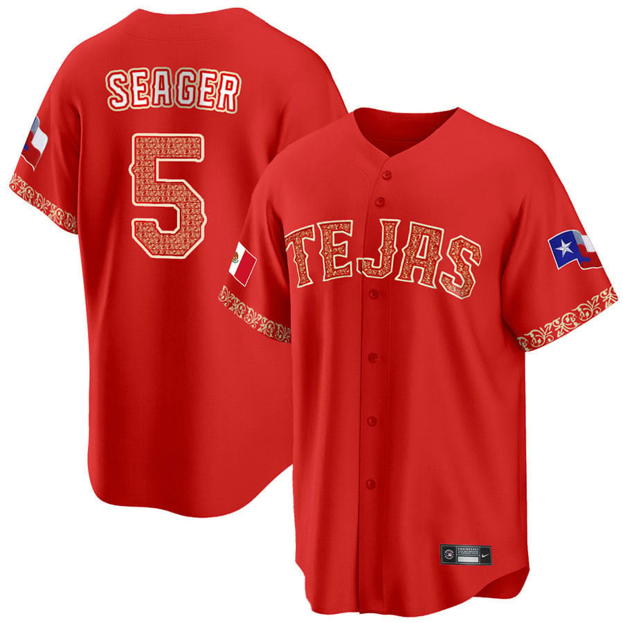 Corey Seager 5 Texas Rangers Mexican Collection Baseball Men Baseball Jersey - Red - JS844 