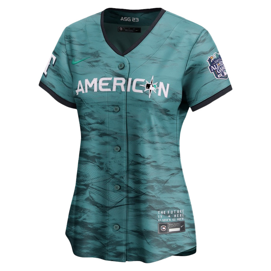 Alternative view of Corey Seager 5 Texas Rangers Signed Posture 2023 All-Star Game Limited Player Women Baseball Jersey - Teal - JS806 