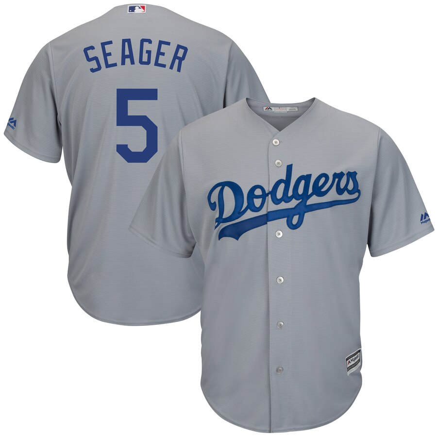 Corey Seager Los Angeles Dodgers Majestic Road Official Cool Base Replica Player Baseball Jersey - Gray