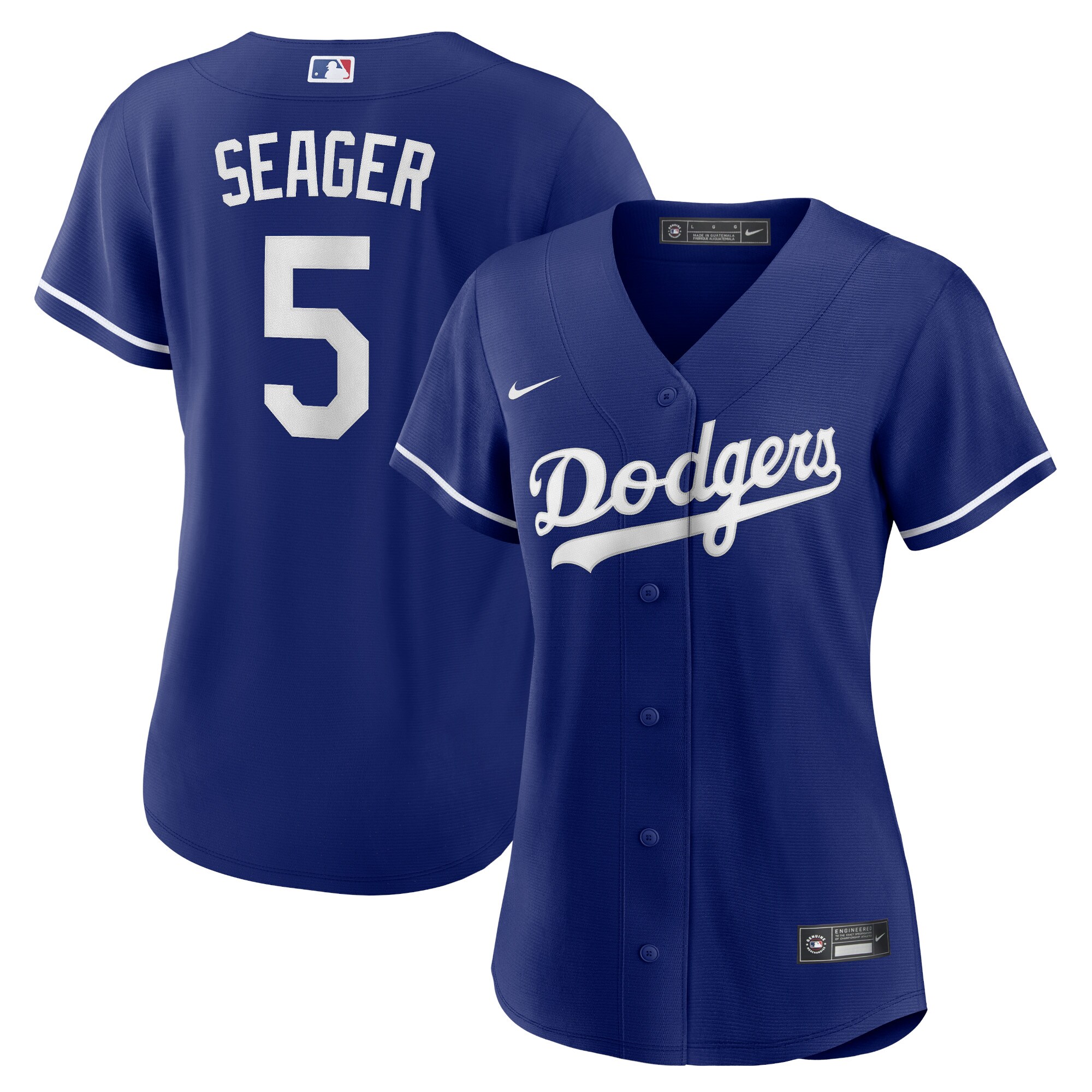 Alternative view of Corey Seager Los Angeles Dodgers Women's Alternate Replica Player Baseball Jersey - Royal