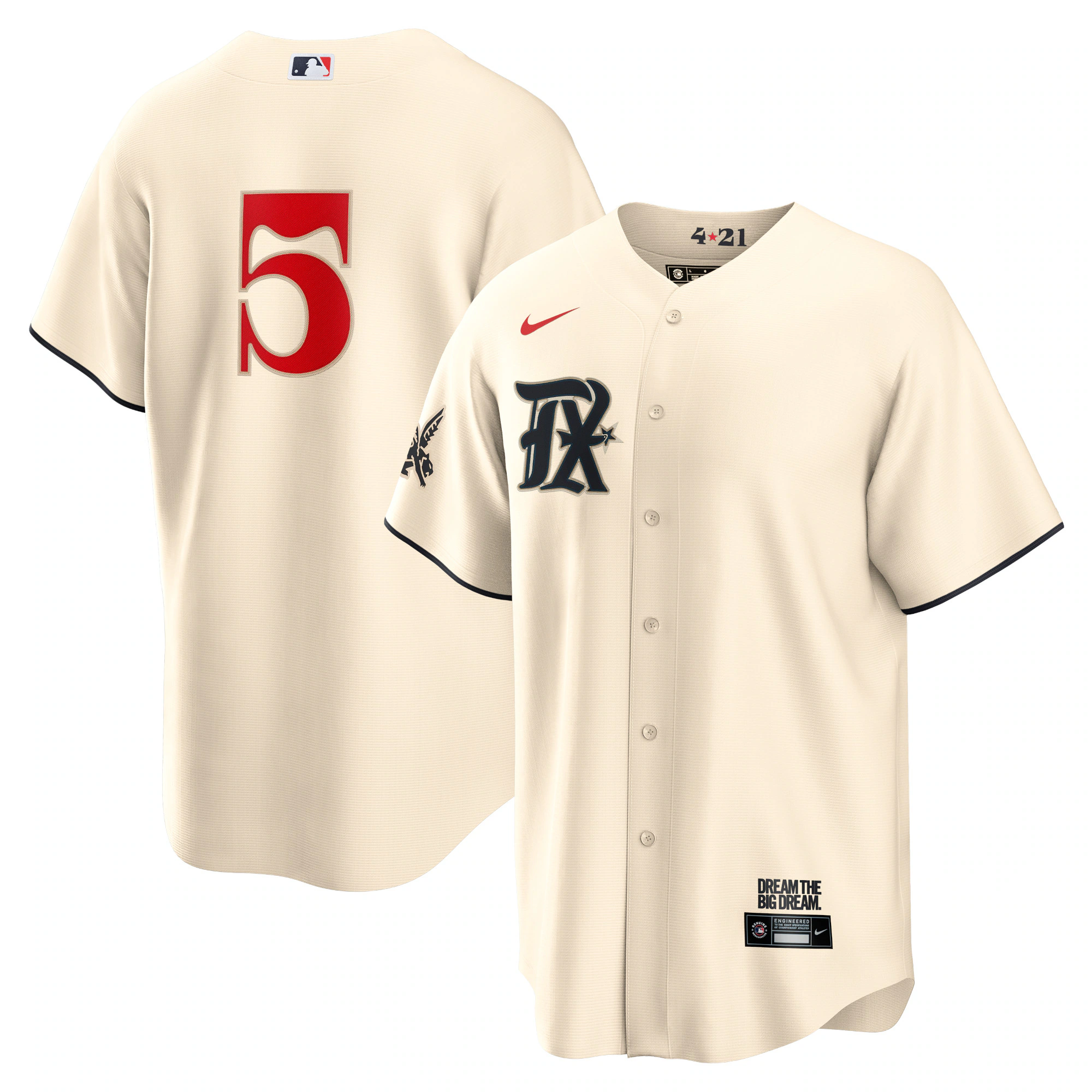 Alternative view of Corey Seager Texas Rangers 2023 City Connect Replica Player Baseball Jersey - Cream