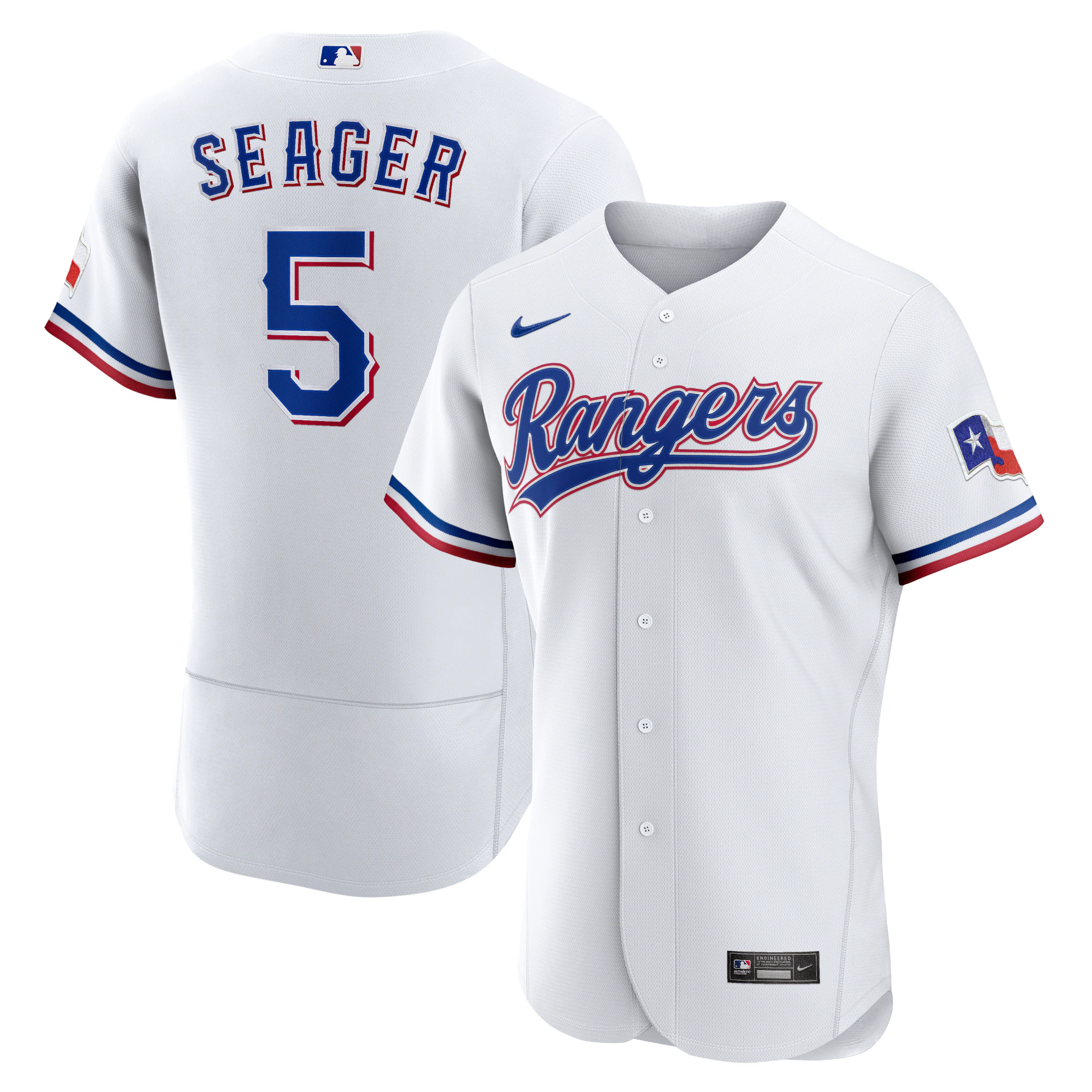 Alternative view of Corey Seager Texas Rangers Home Authentic Player Baseball Jersey – White