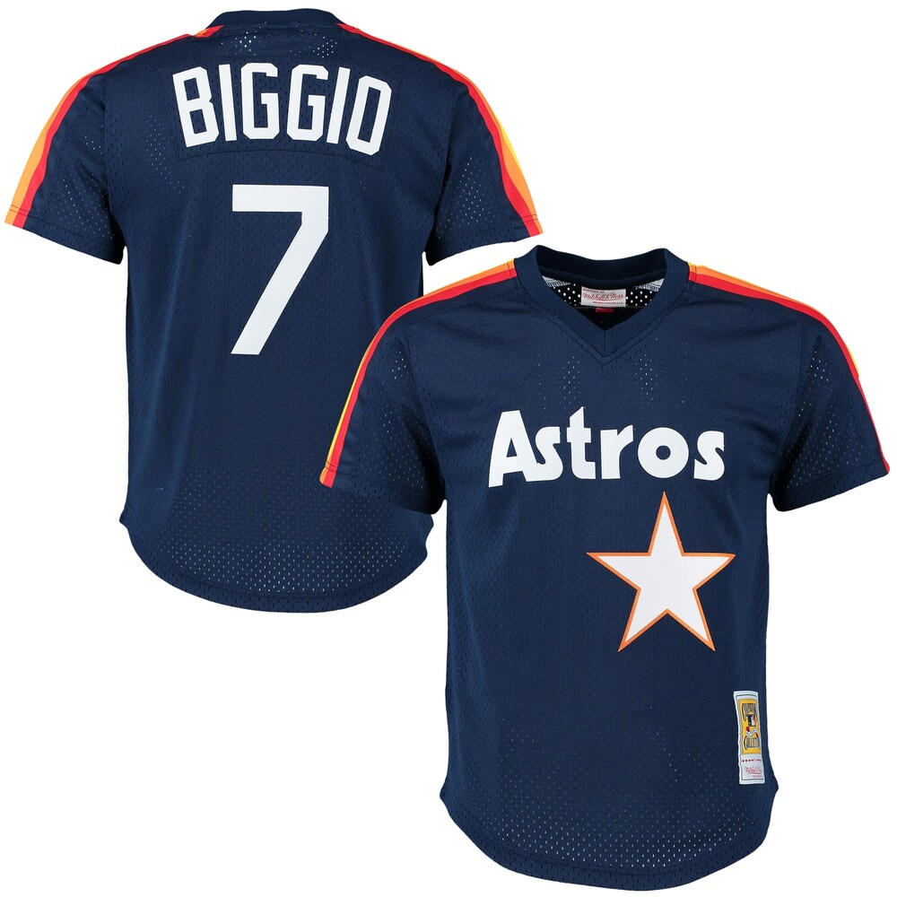 Craig Biggio Houston Astros Mitchell & Ness Cooperstown Mesh Batting Practice Baseball Jersey – Navy