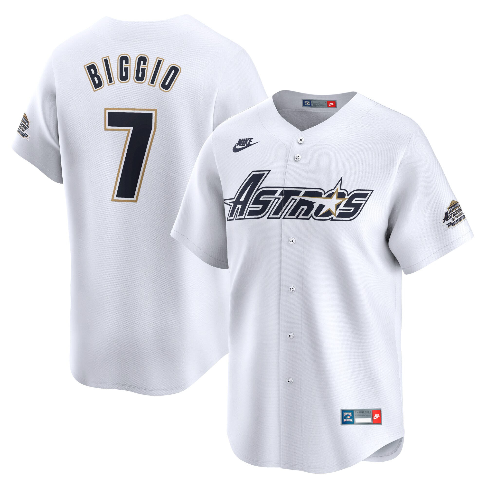 Craig Biggio Houston Astros Throwback Cooperstown Collection Limited Baseball Jersey - White