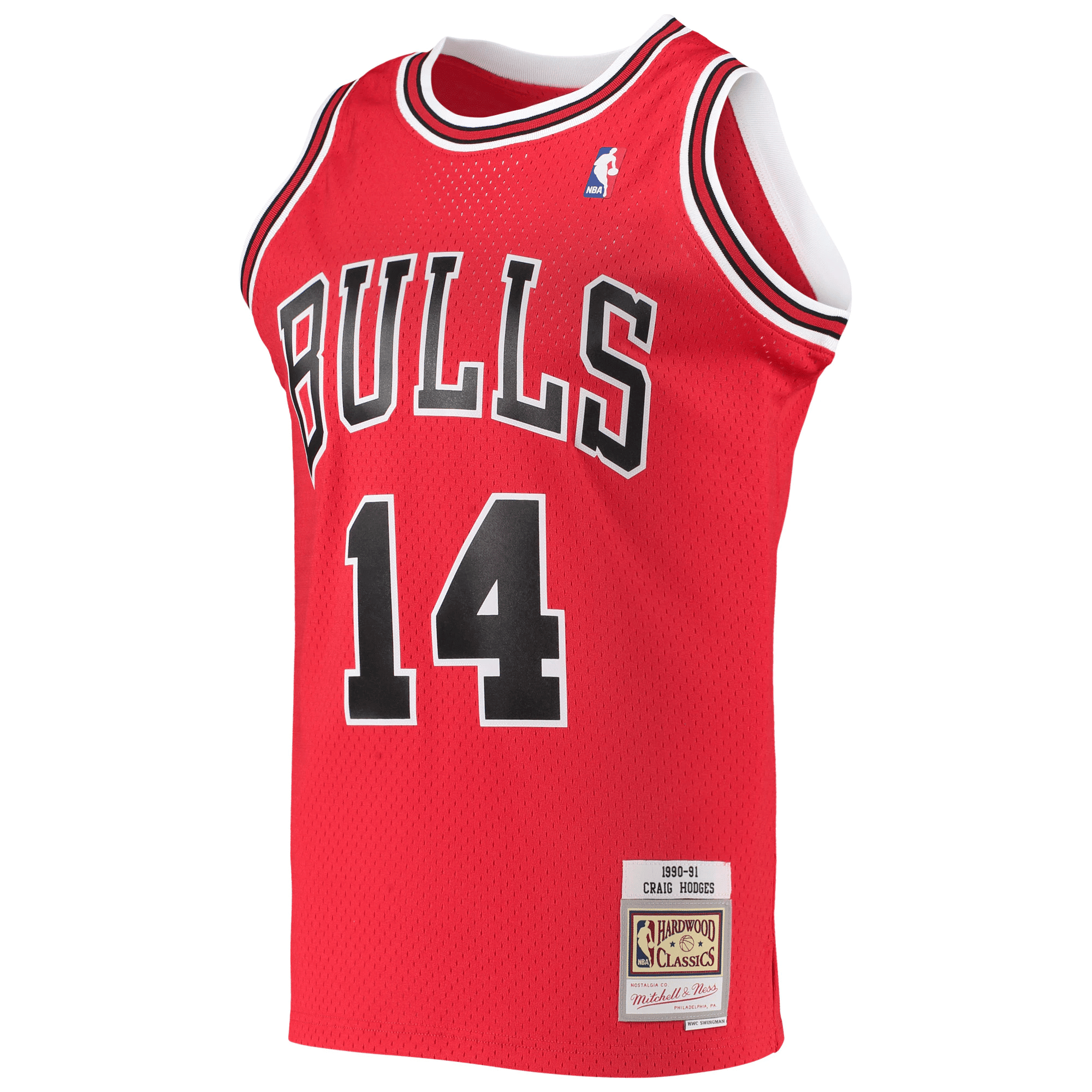 Alternative view of Craig Hodges Chicago Bulls Mitchell & Ness 1991-92 Hardwood Classics Swingman Basketball Jersey - Red Basketball Jersey - JS851 