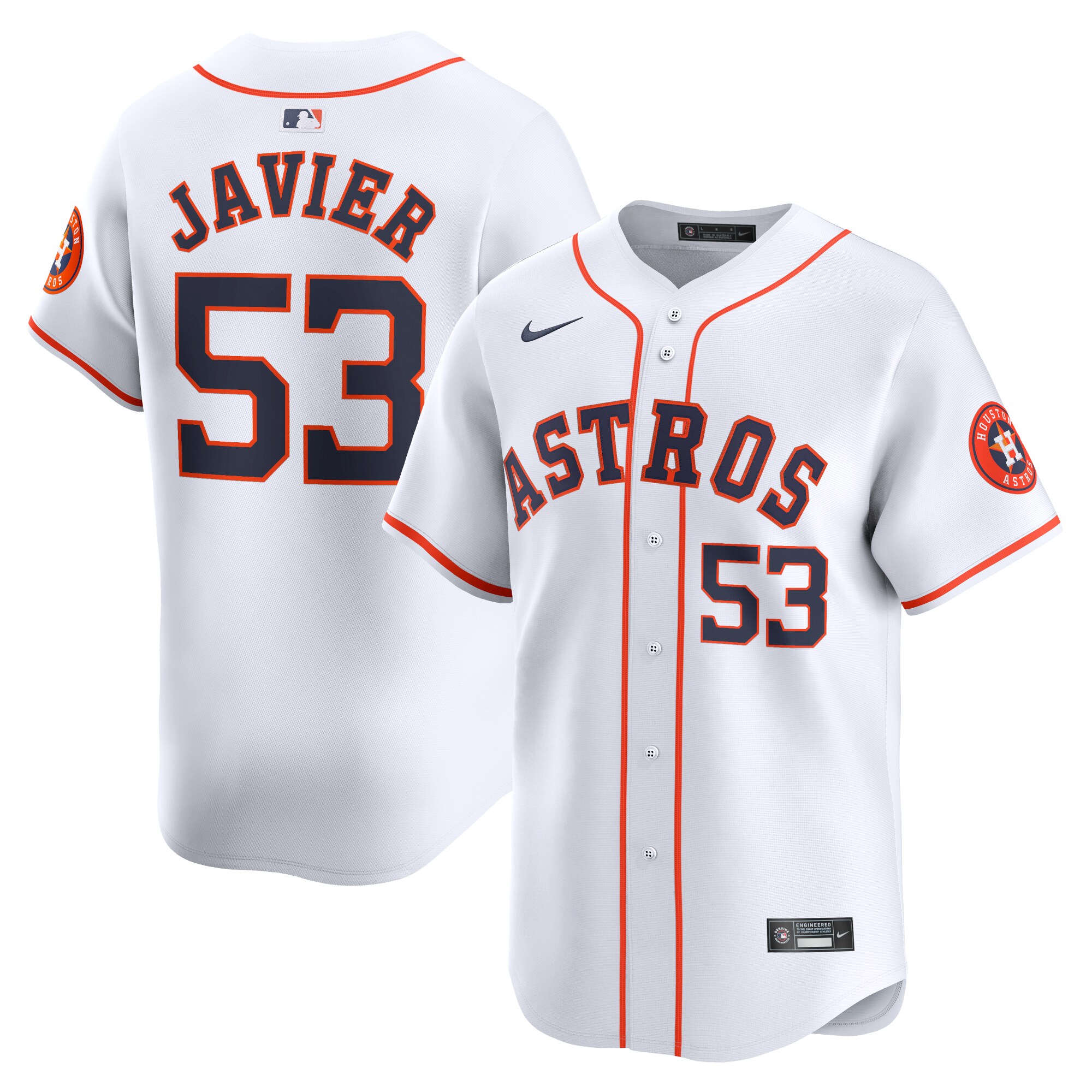 Cristian Javier Houston Astros Home Limited Player Baseball Jersey - White