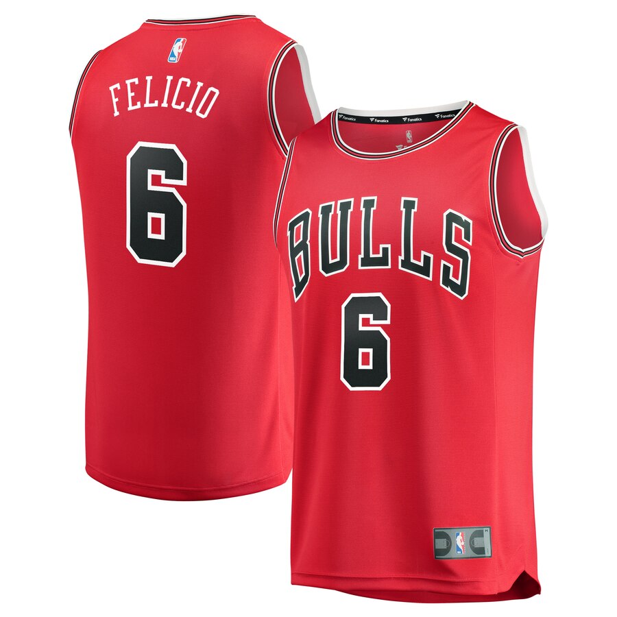 Cristiano Felicio Chicago Bulls Fanatics Branded Fast Break Road Replica Player Basketball Jersey Red - Icon Edition