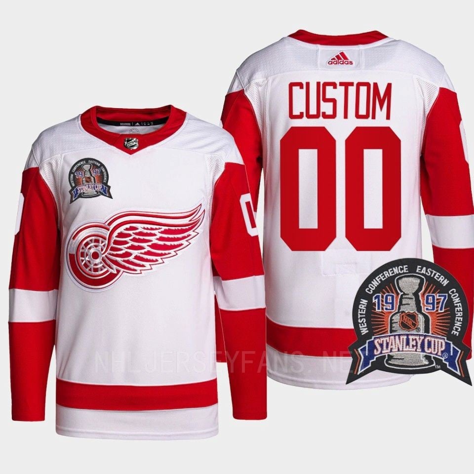 Custom 00 25th Anniversary Detroit Red Wings Red Hockey Jersey - JS718 
