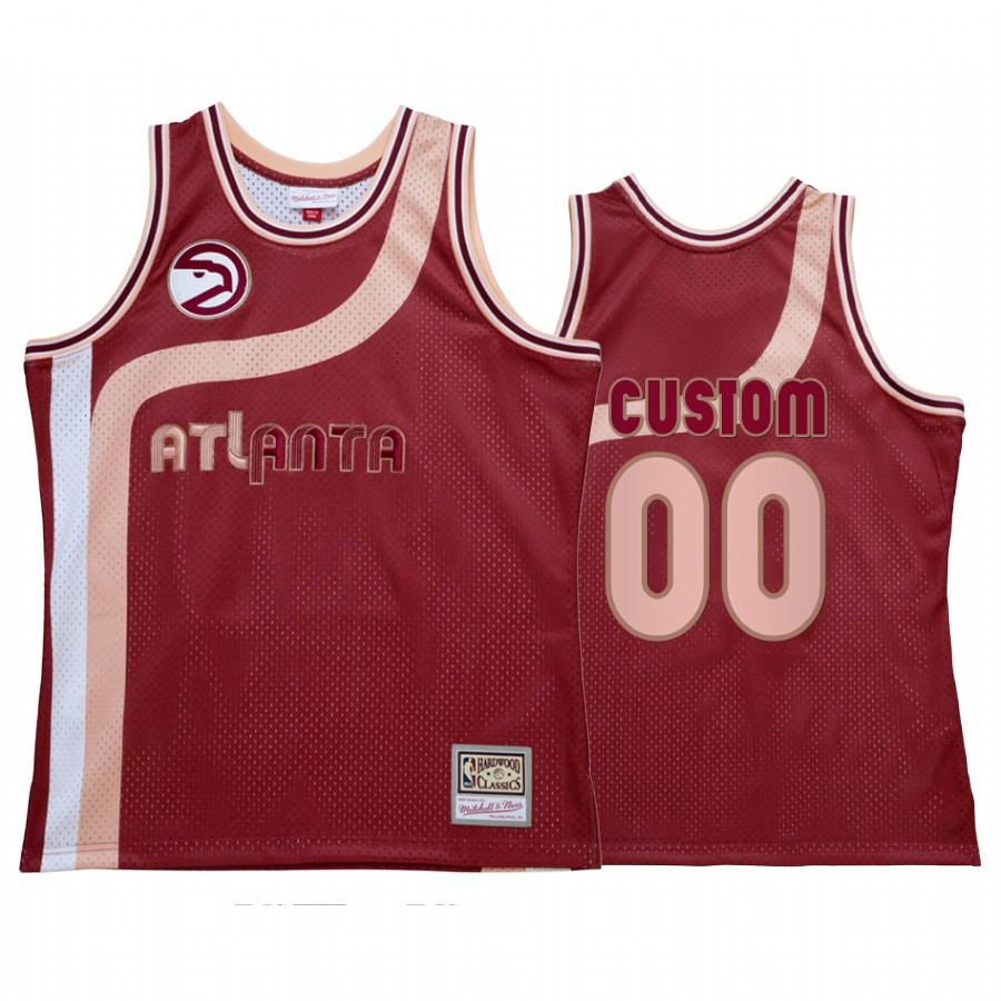 Custom 00 Atlanta Hawks My Towns Wish Basketball Jersey Red - JS300 